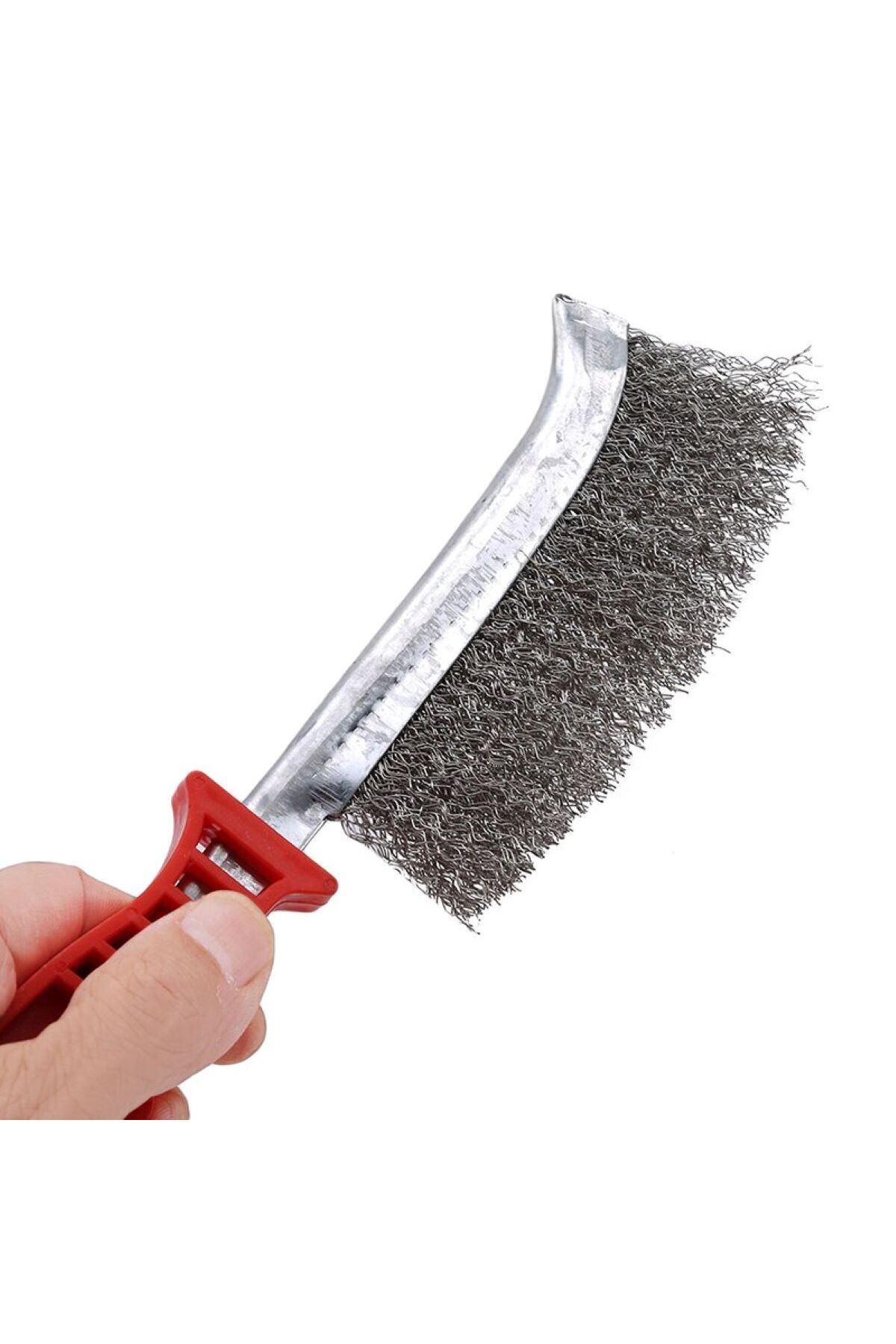 Emka Plastik Saplı Tel Fırça/Mangal Izgara Temizleme Fırçası/pas sökme fırçası/hobi tel fırça