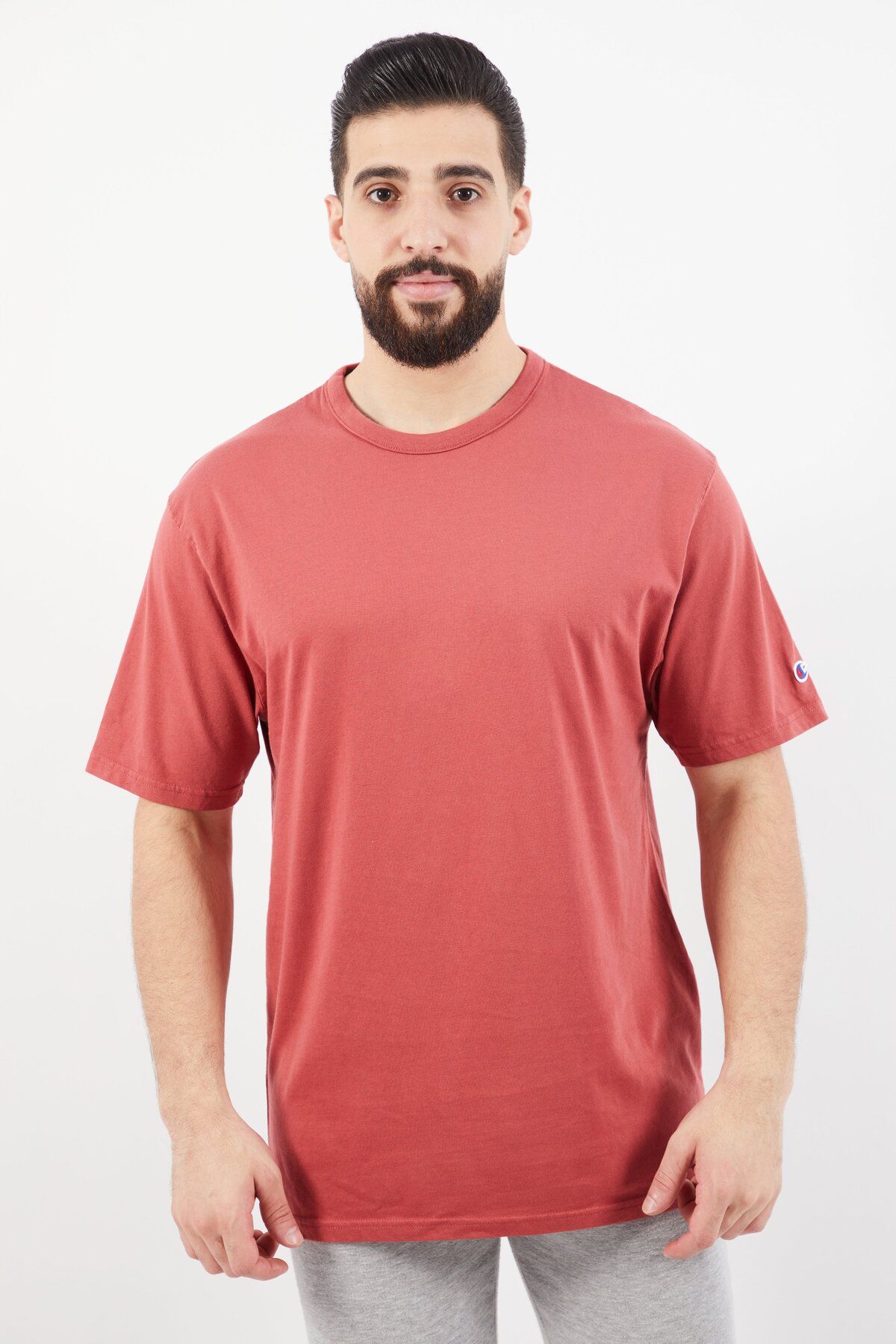 Champion-Men Sportswear Fit Short Sleeve Outdoor T-shirt, Red 1