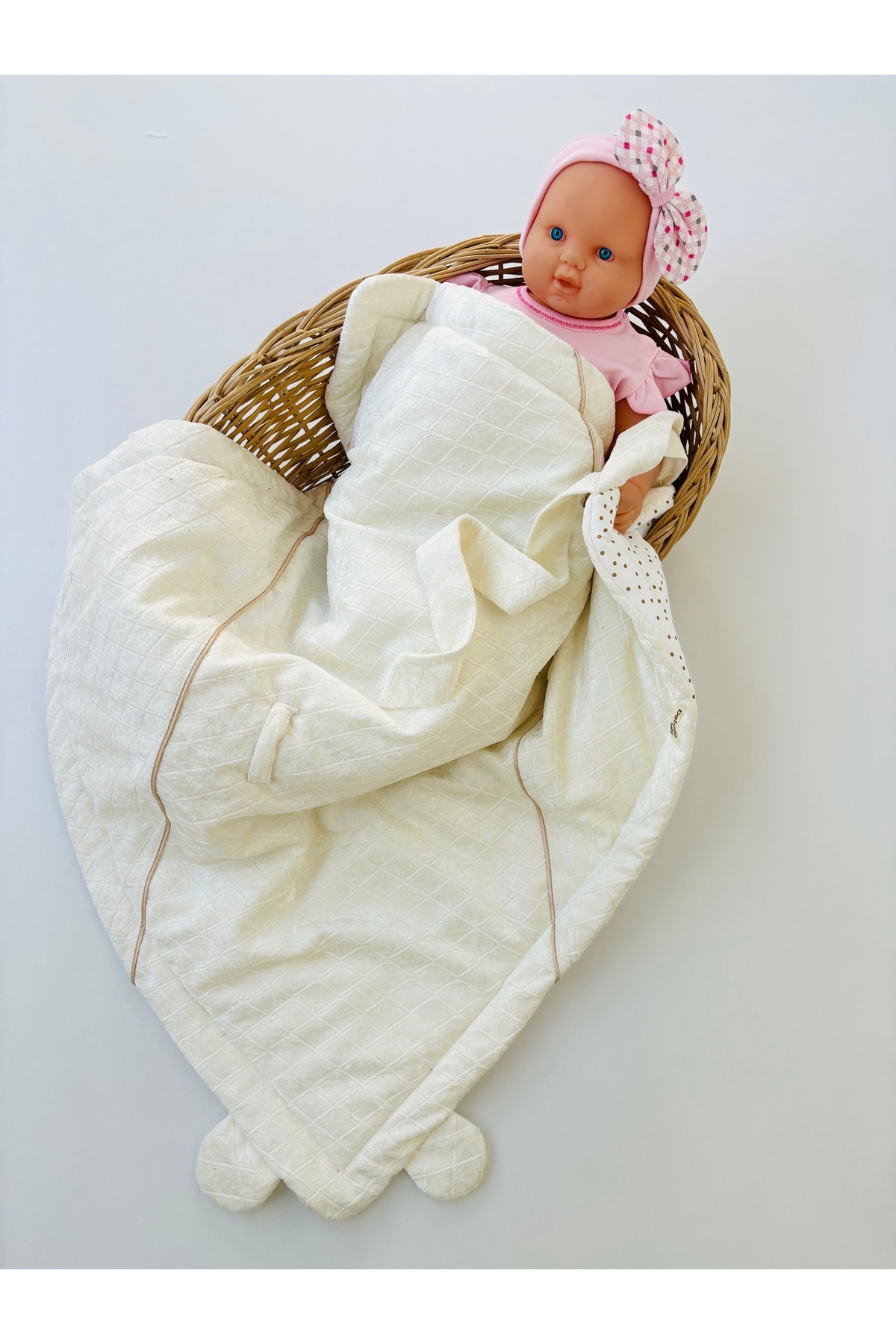 Bebella BEBEK BATTANİYESİ BEBEK KUNDAĞI AYICIK KULAKLI ŞERİTLİ PAMUKLU BEBEK ÖRTÜSÜ OYUN MATI HEDİYELİK fotoğrafı 7 (önizleme)