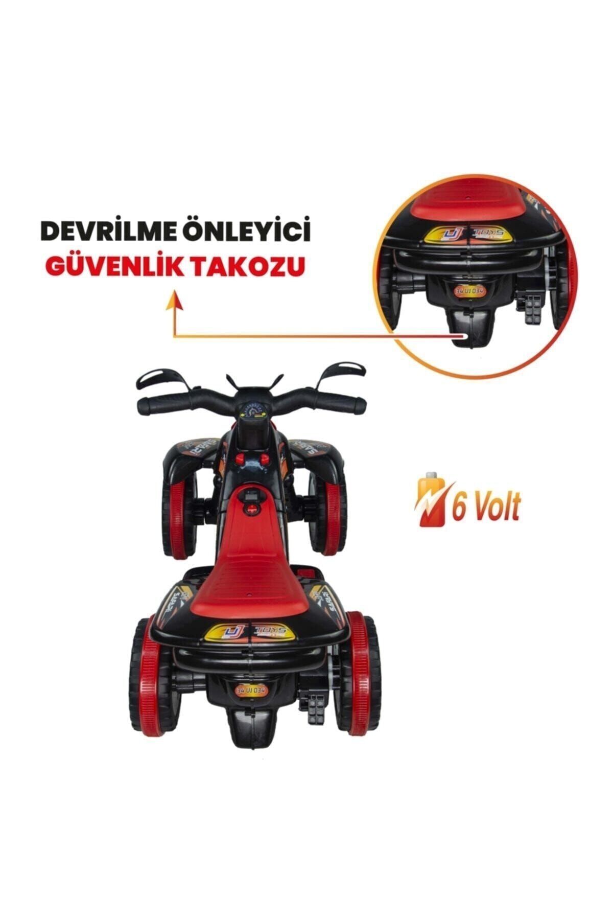 ujtoys Müzikli Ve Led Işıklı Akülü Kumandalı 6v Safari Atv Siyah fotoğrafı 5 (önizleme)