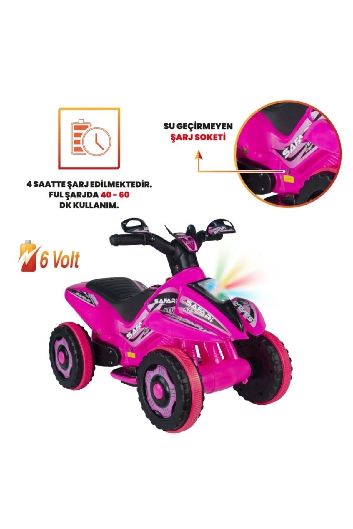 ujtoys Müzikli Ve Led Işıklı Safari Akülü Atv 6v-pembe Kumandalı fotoğrafı 5 (önizleme)