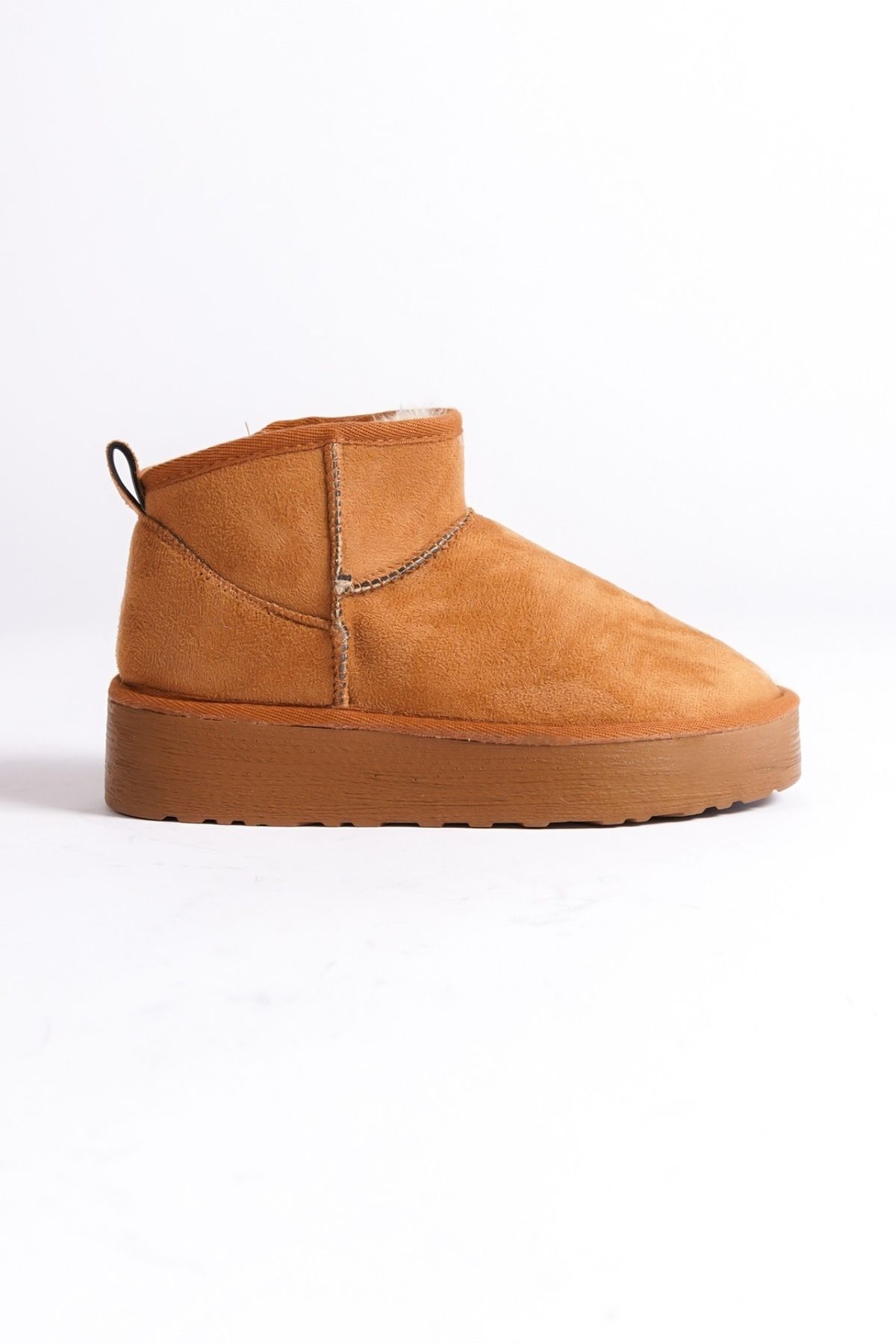 Capone Outfitters-Botine cu talpă groasă, cu vârf rotund, căptușite cu pene 8