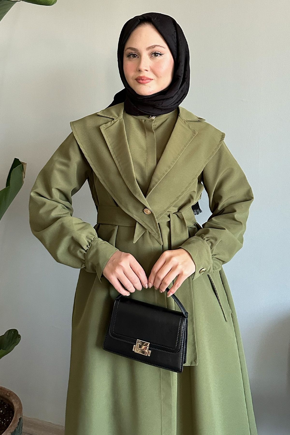 InStyle-Khaki-Trenchcoat mit Bolero-Gürtel 4