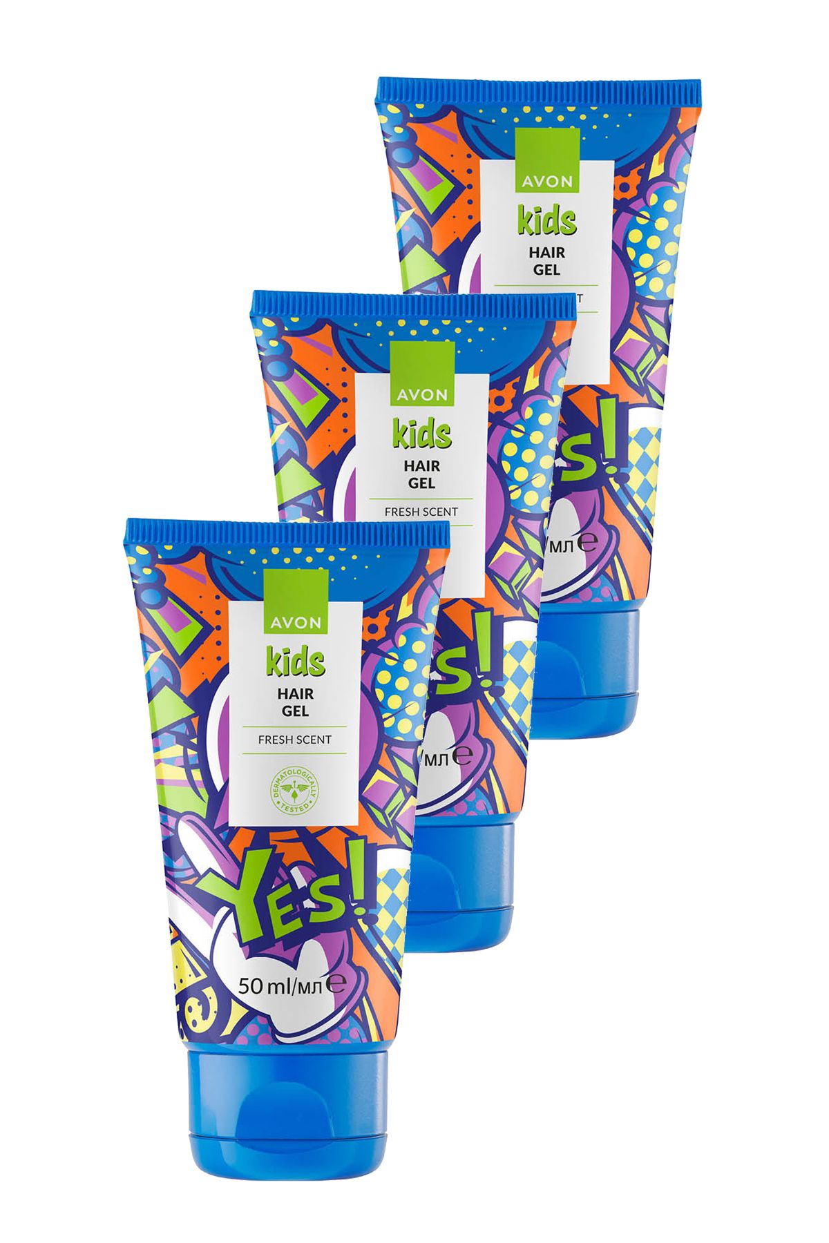 AVON Kids Yes Fresh Kokulu Saç Jölesi 50 Ml. Üçlü Set