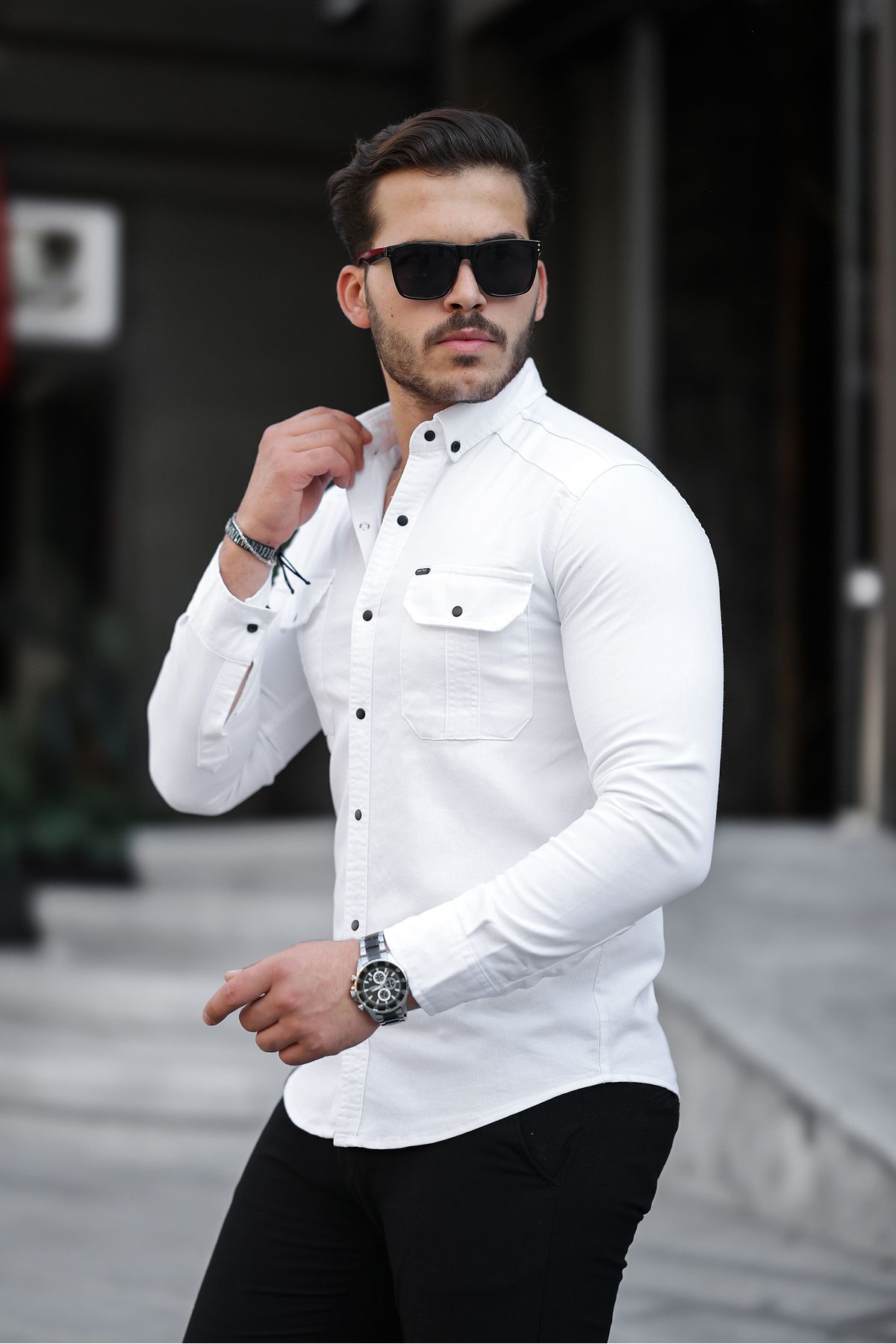 پیراهن جین باریک مردانه باریک Mero Life