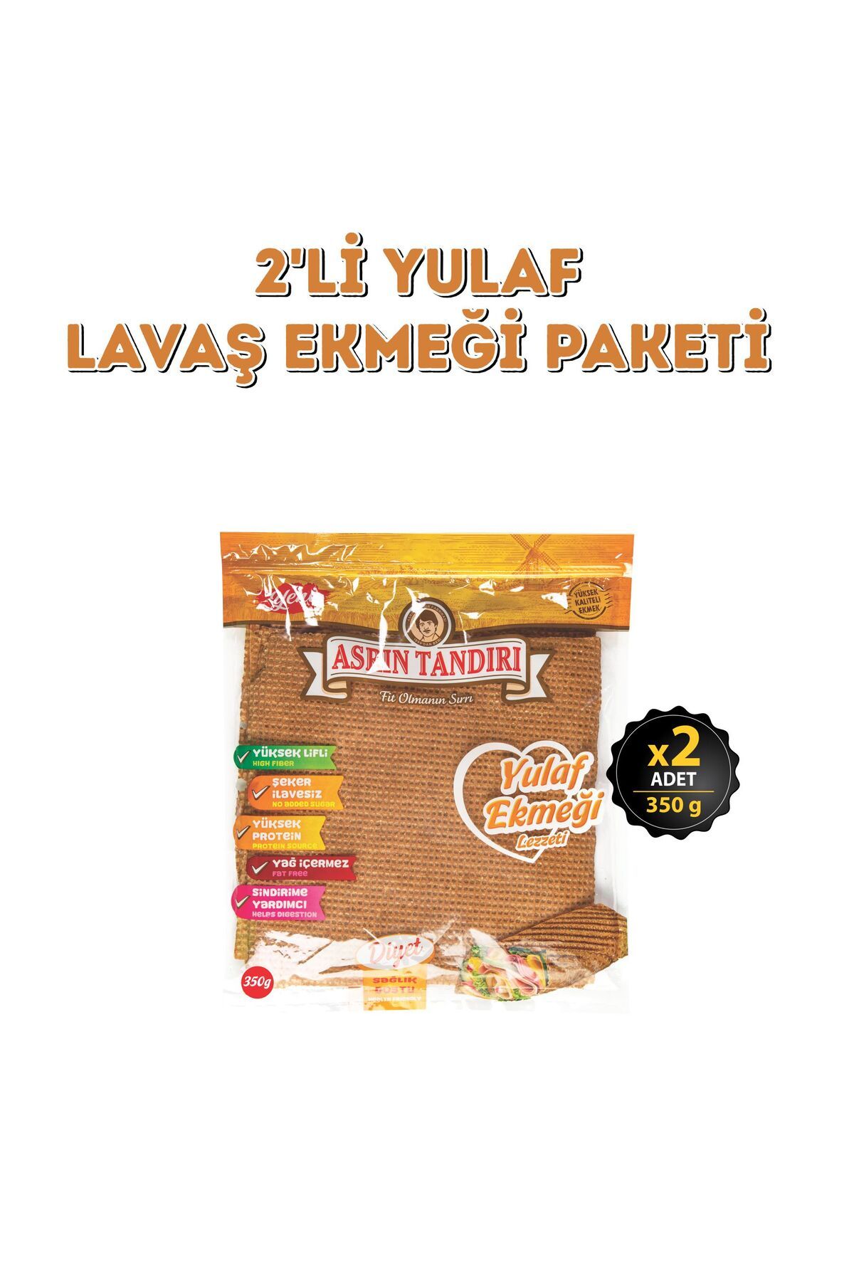 ASRIN TANDIRI 2 Paket Ekşi Mayalı Yulaf Lavaş Ekmeği