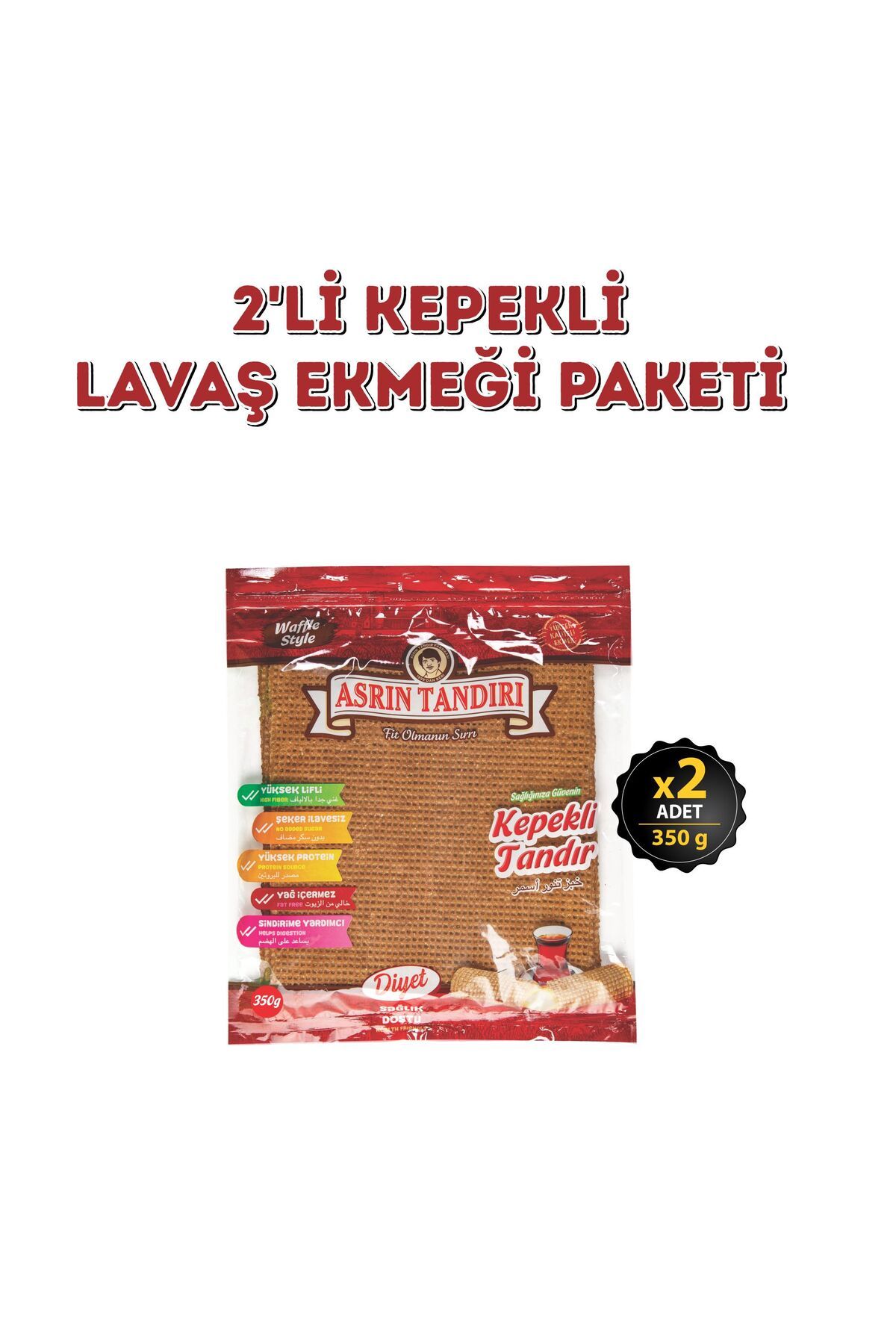 ASRIN TANDIRI 2 Paket Ekşi Mayalı Kepekli Lavaş Ekmeği