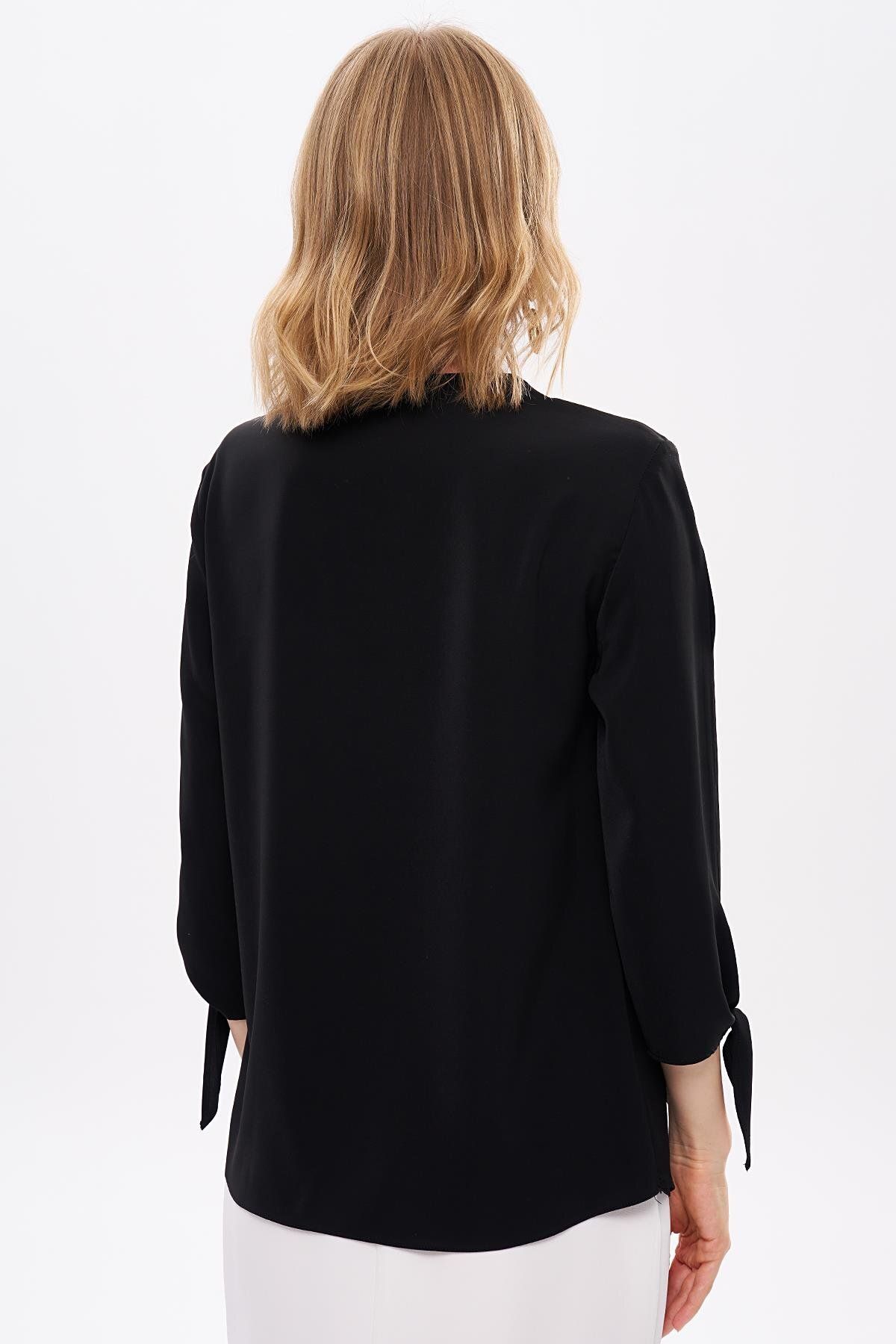 Journey-Blouse-O Neck, Front Pleat Detail, Sleeve Tie 6