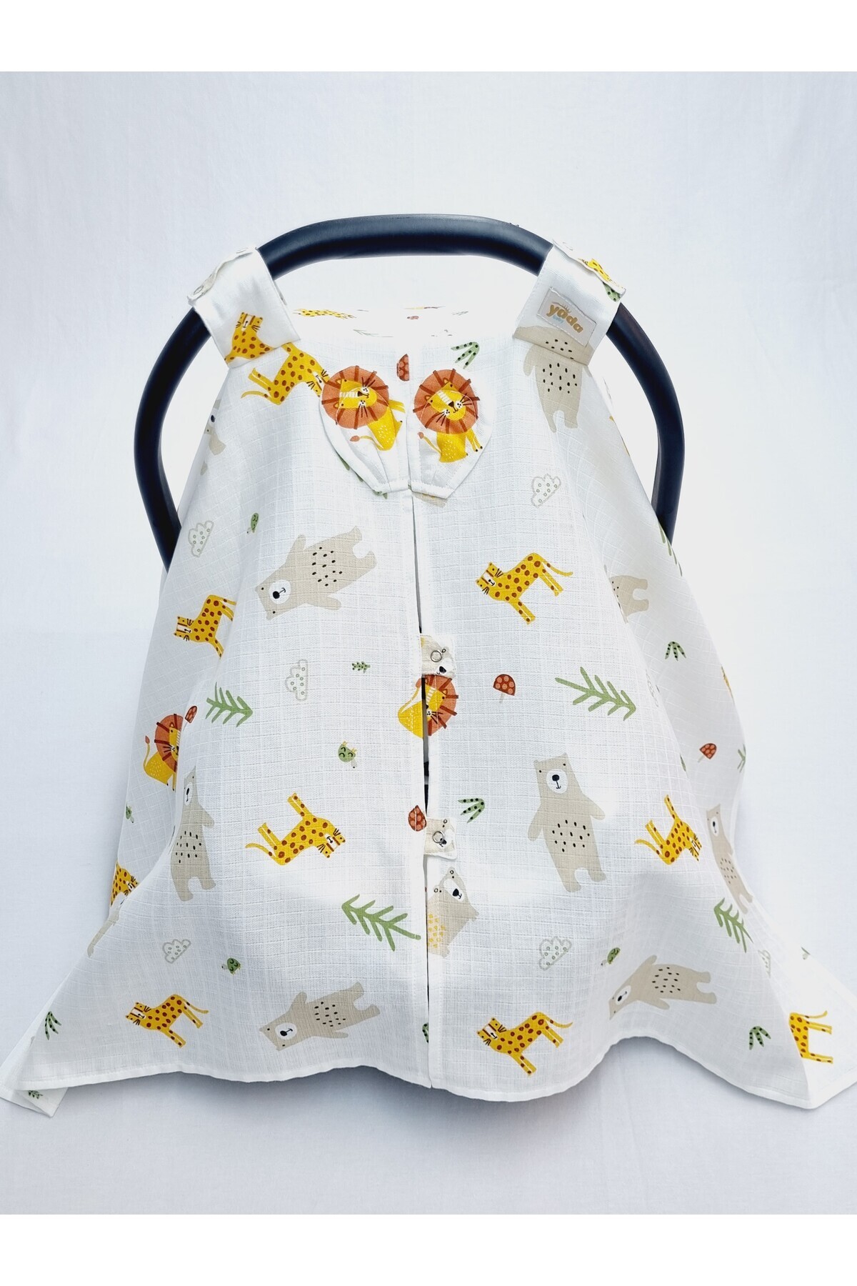 Yada Baby %100 Organik Pamuklu Kumaştan Müslin Tek Kat Minderli Puset Örtüsü Seti 90x110 Cm fotoğrafı 6 (önizleme)