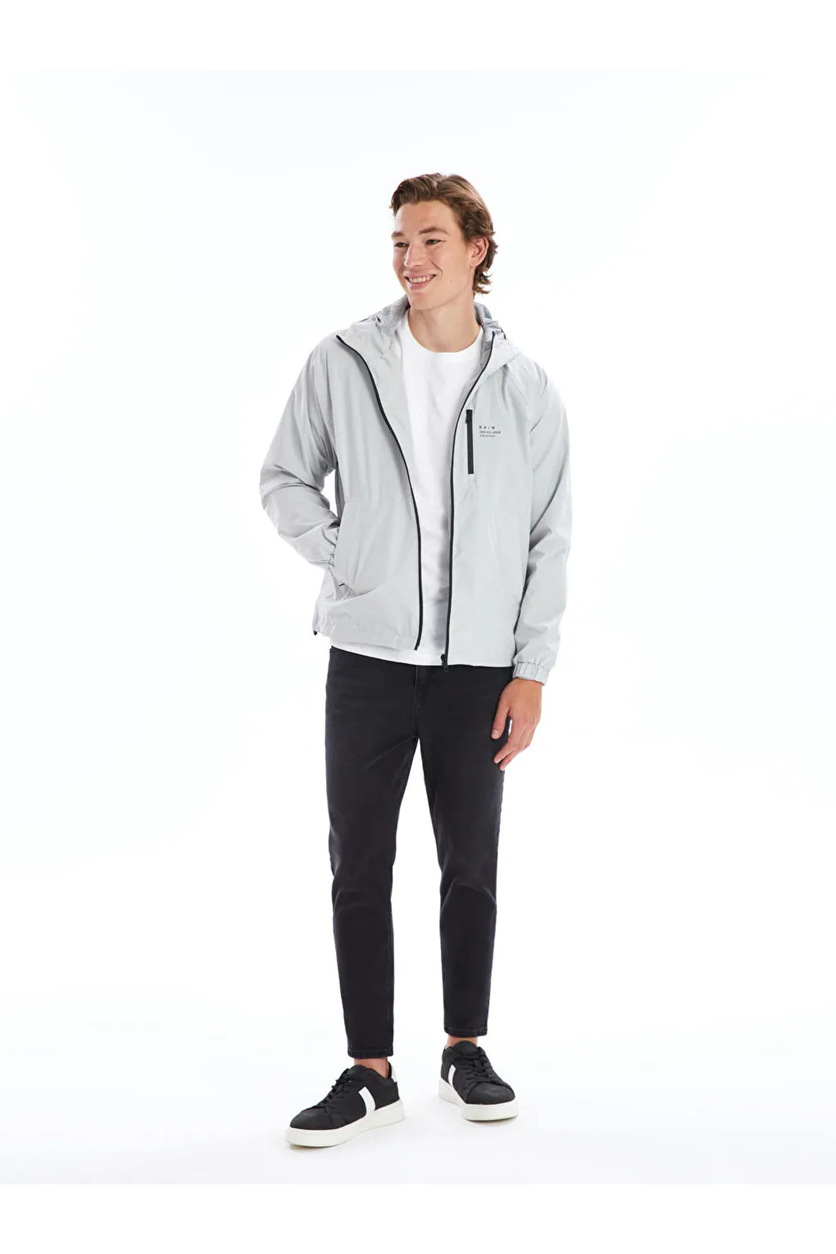 بارانی مردانه کلاهدار LCW Casual Grey Standard Fit — خاکستری W4DP00Z8 — تصویر 5 از 7