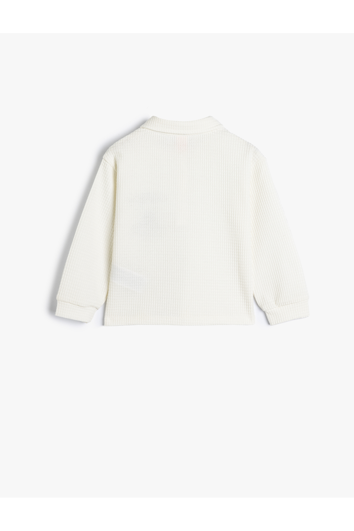 Koton Polo Yaka Sweatshirt İşleme Detaylı Uzun Kollu Dokulu fotoğrafı 2 (önizleme)