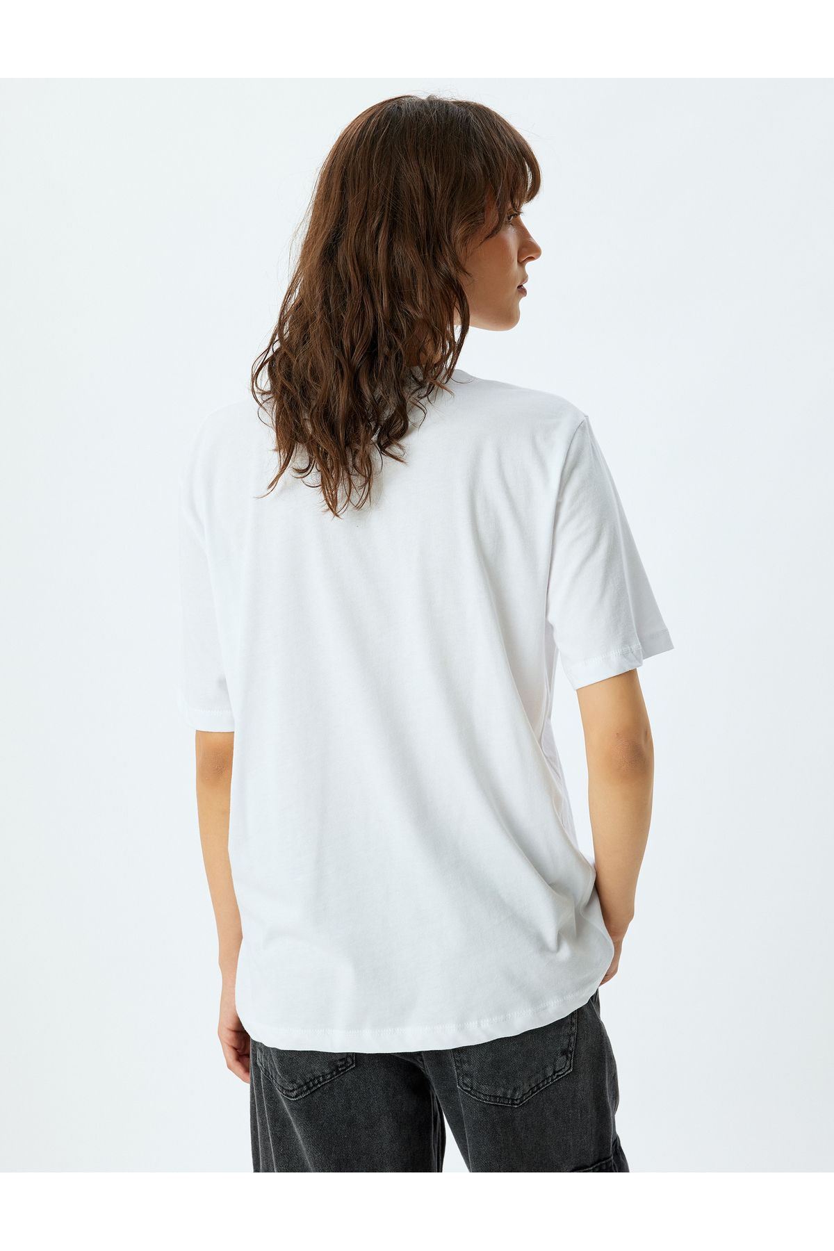 Koton-Tricou din bumbac cu mânecă scurtă cu imprimeu foto pentru ciclism 4