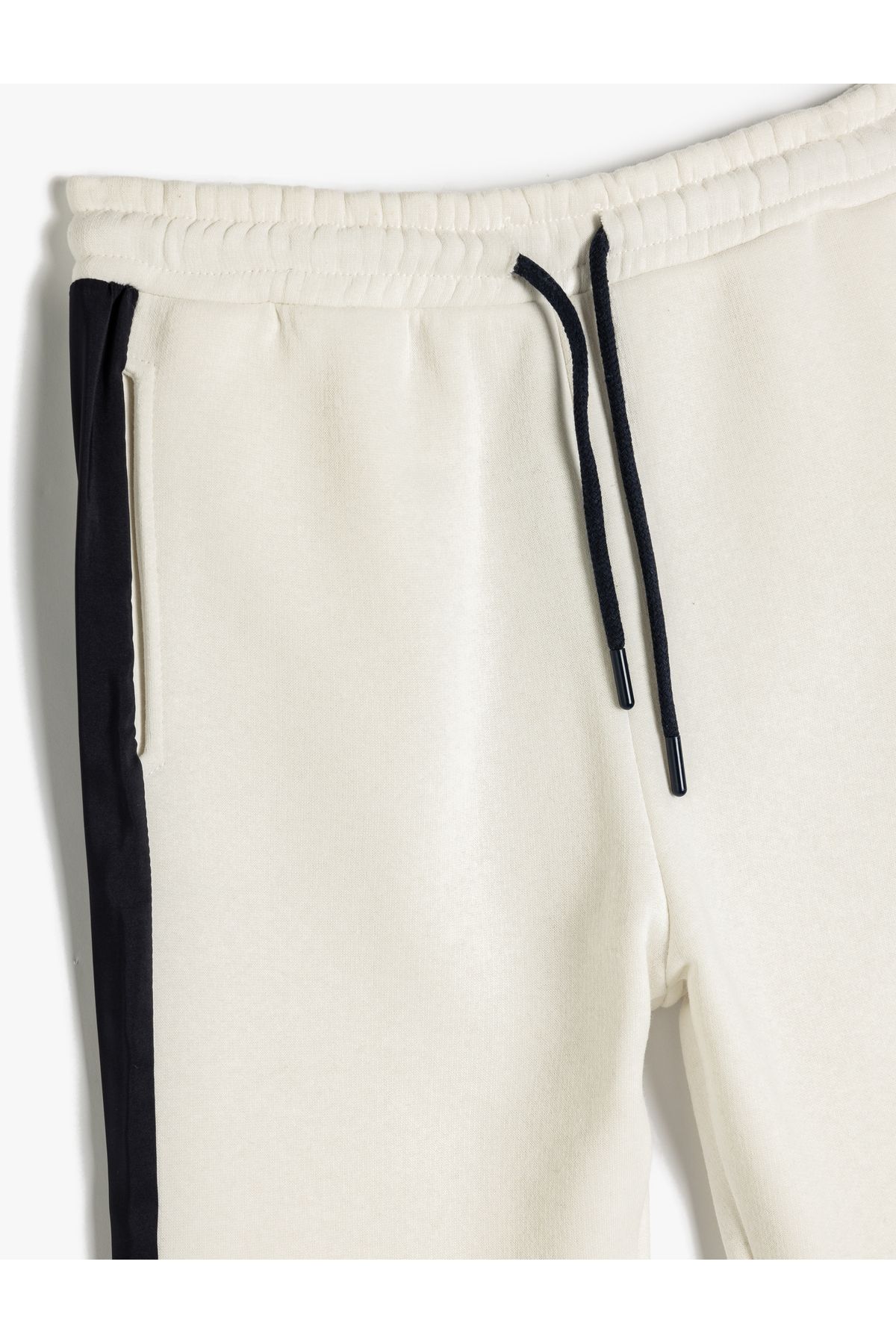Koton-Jogger Sweatpants with Tie Waist Pockets and Color Block Stitching Detail 4