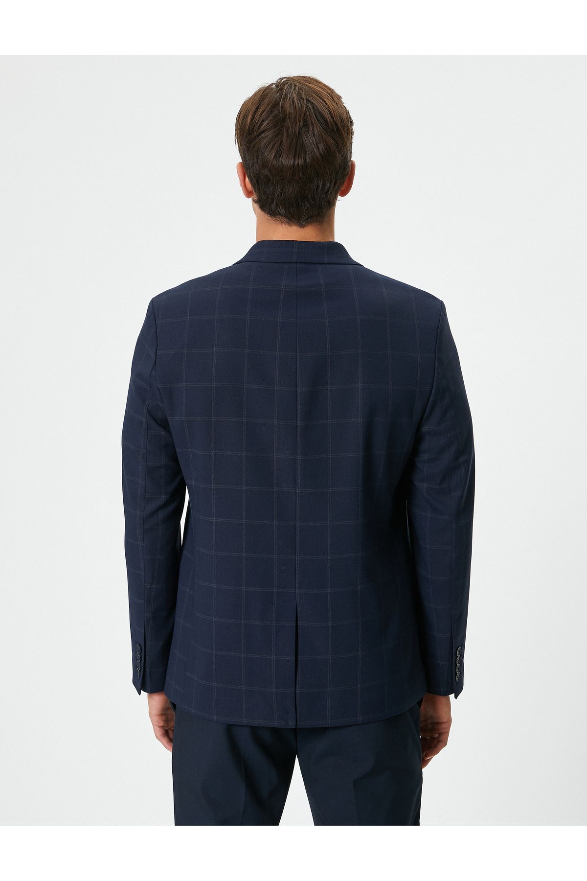 Koton-PlaiD PatterneD Blazer Jacket - Pockets anD Buttons, Regular Fit 4