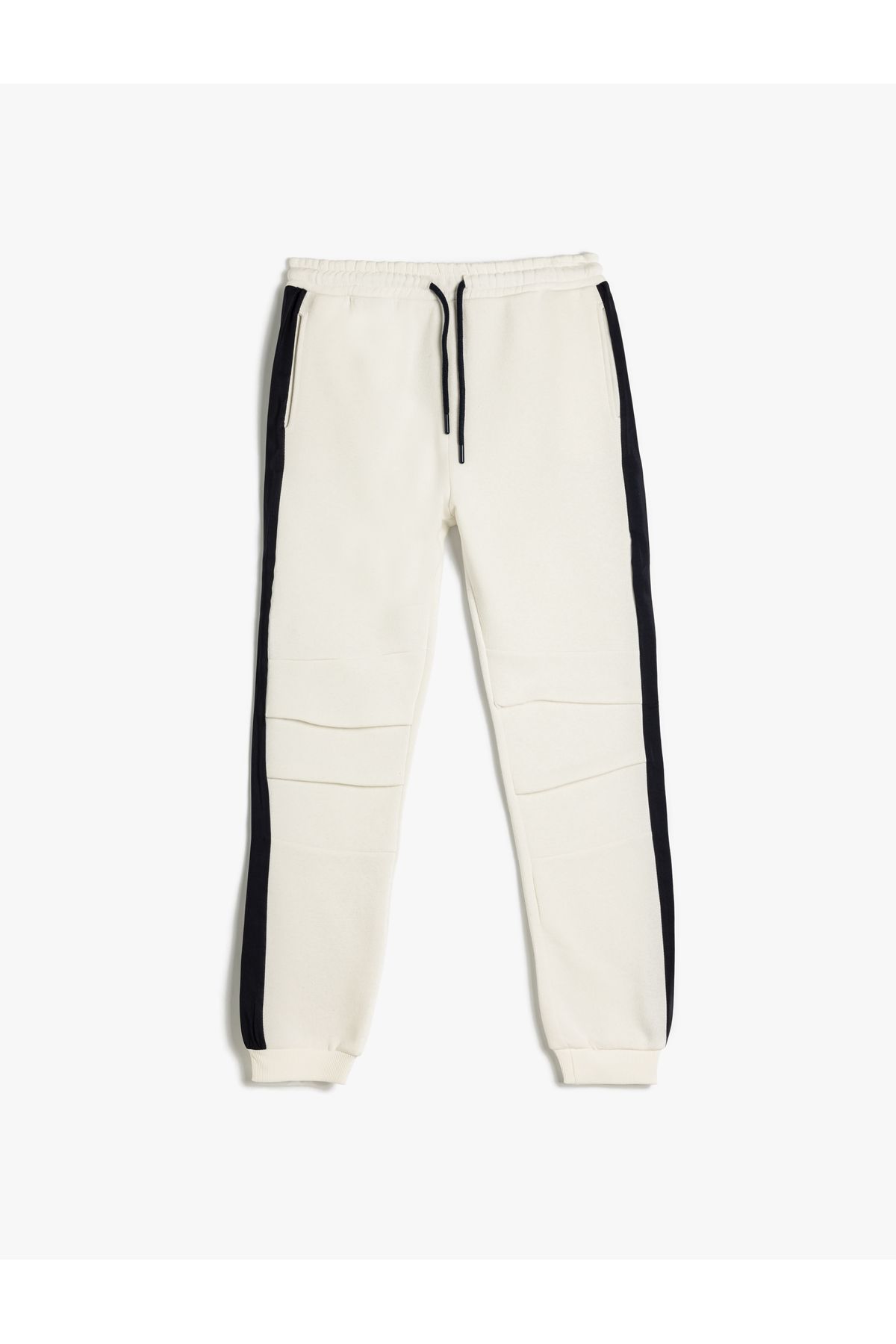Koton-Jogger Sweatpants with Tie Waist Pockets and Color Block Stitching Detail 1