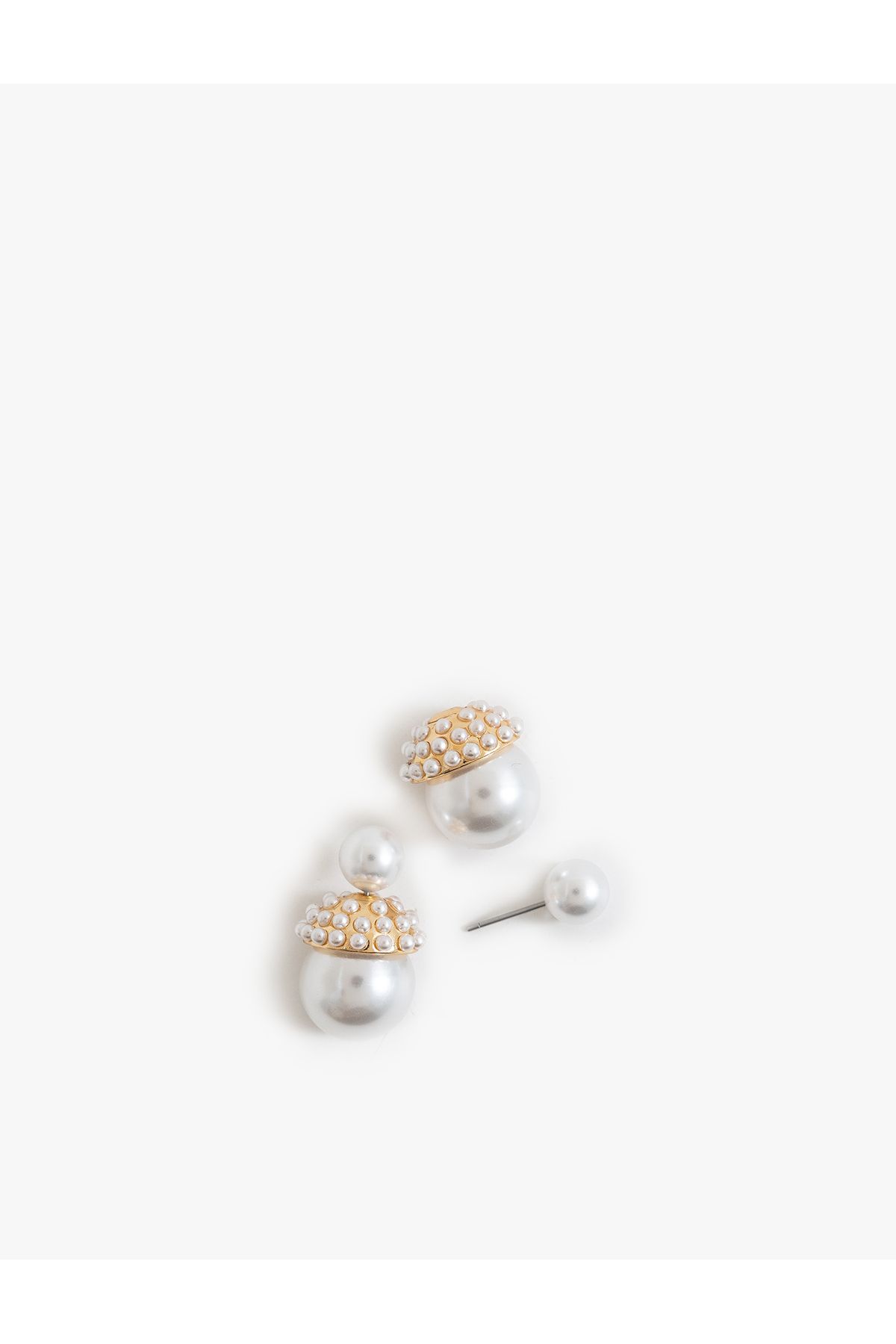 Koton-Steel Mixed Pearl Earrings 3