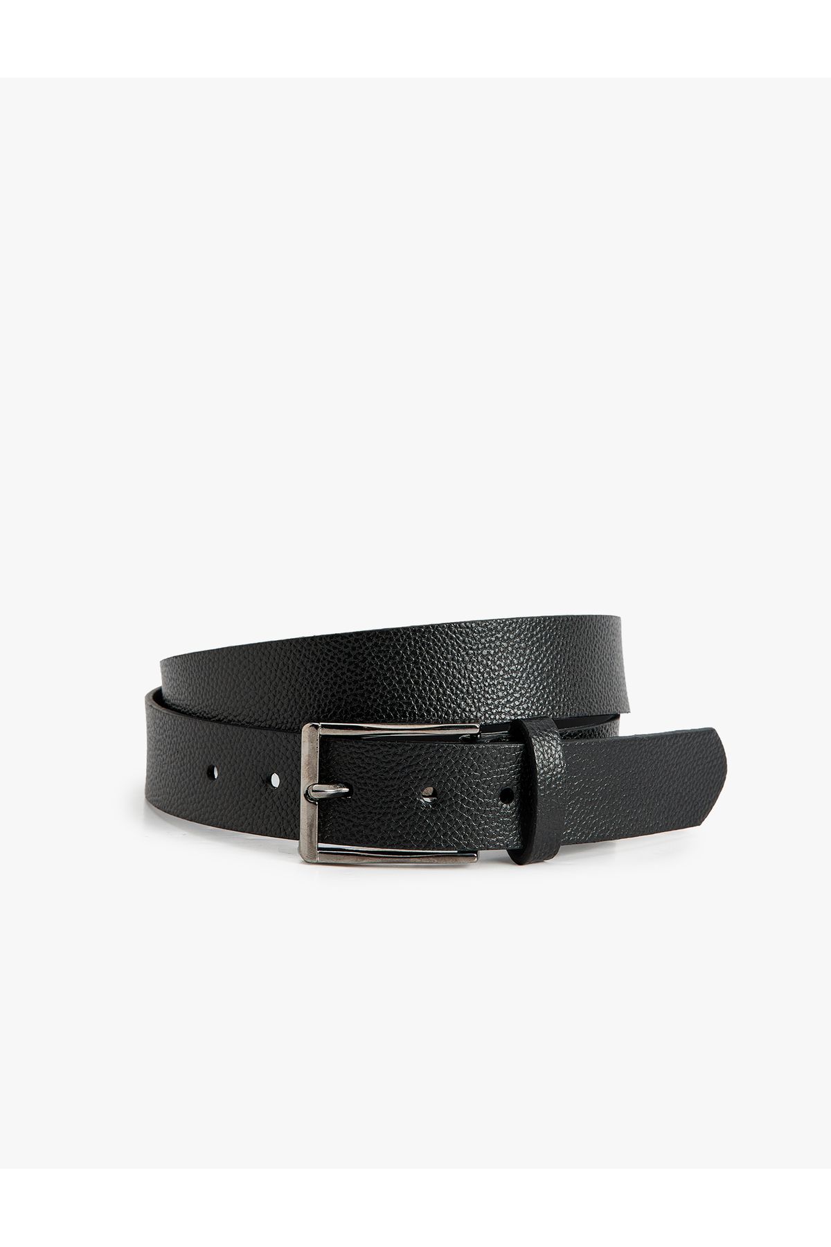 Koton-Geometric Buckle Faux Leather Belt 1