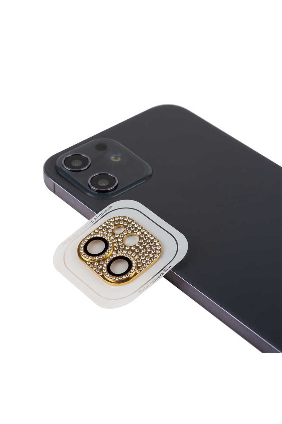 InnoCase iPhone 11 Uyumlu Zore CL-08 Kamera Koruyucu-Gold