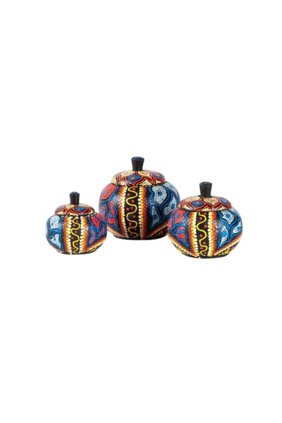 Dünyadan Hediyeler-Big Spice Rack Mindi Tree - Handcrafted Box Set with Three Lids 3