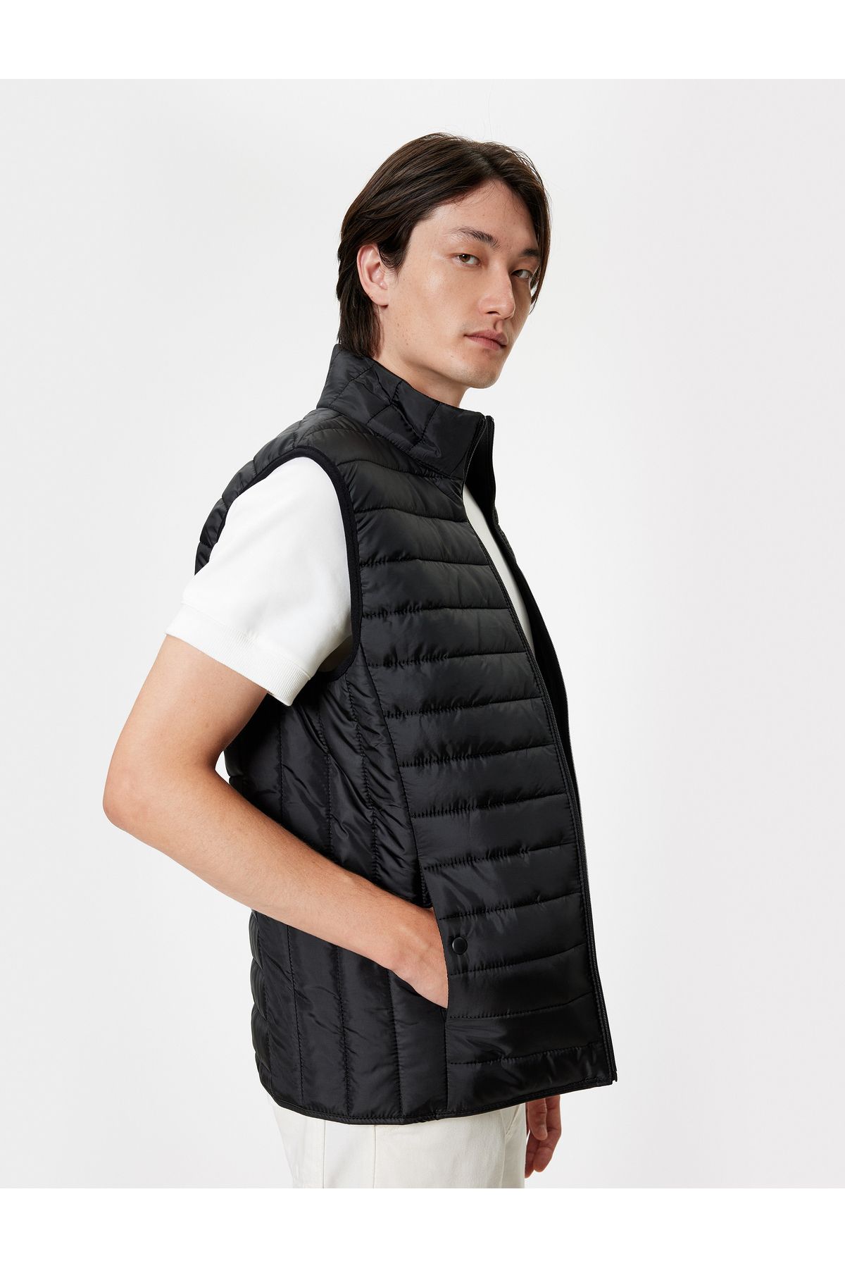 Koton Kamizelka Puchowa Slim Fit - Kołnierz Stójka I Kieszenie Mężczyzna - S