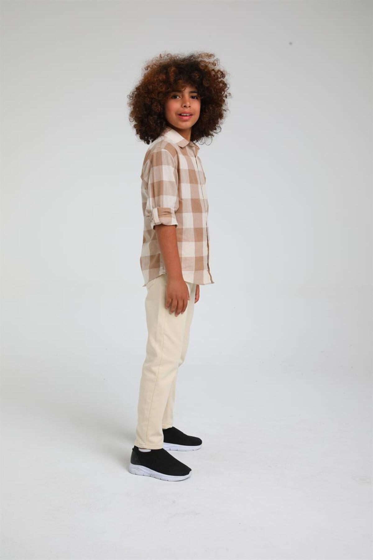 Escabel Kare Detaylı Gömlek - Kahverengi fotoğrafı 2 (önizleme)