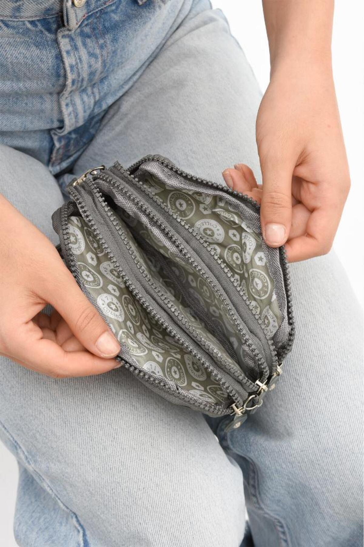 Baginn Klinkır Kumaş Mini Çapraz Askılı Kadın Cep Telefonu Çantası El Çantası Cüzdan 10*18 Cm Su İtici görsel 4