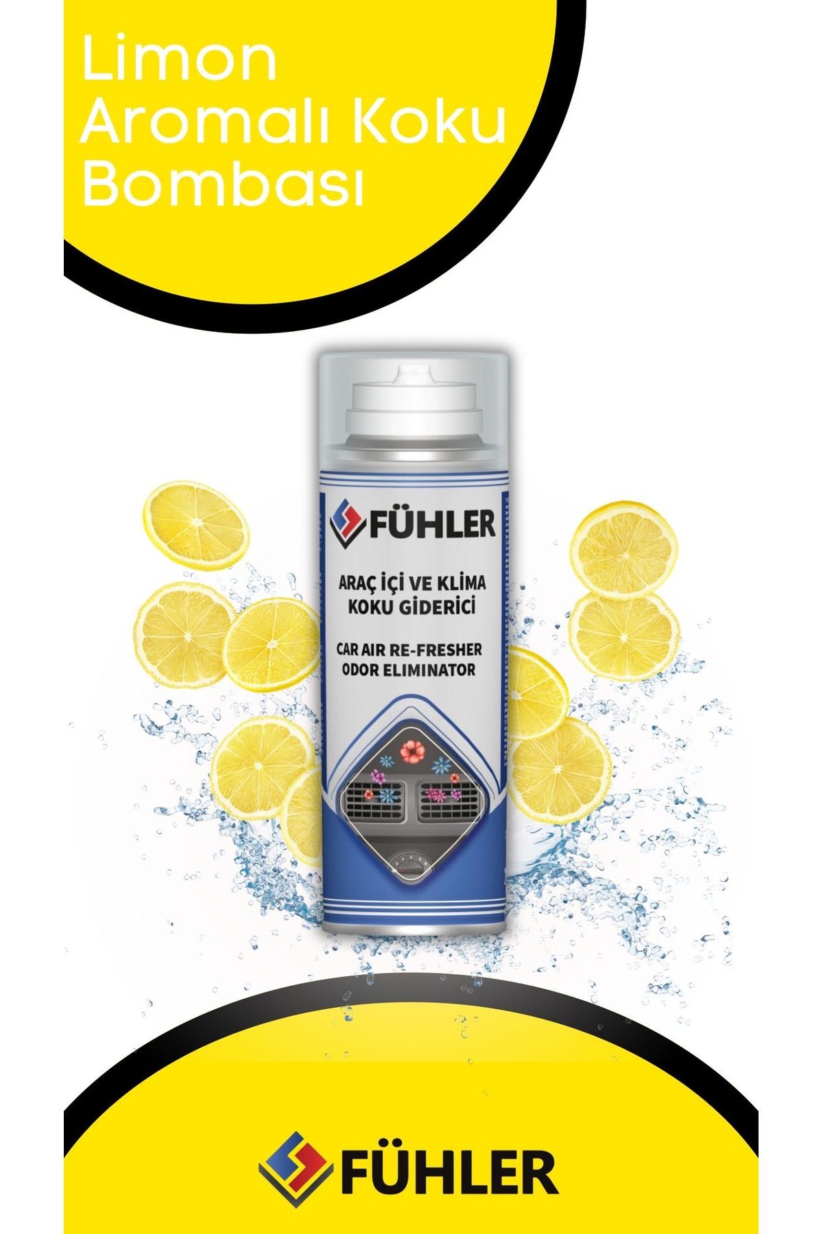 FUHLER Koku Bombası Klima Fresh Klima Koku Giderici Klima Temizleyici Limon Kokulu 150 ml