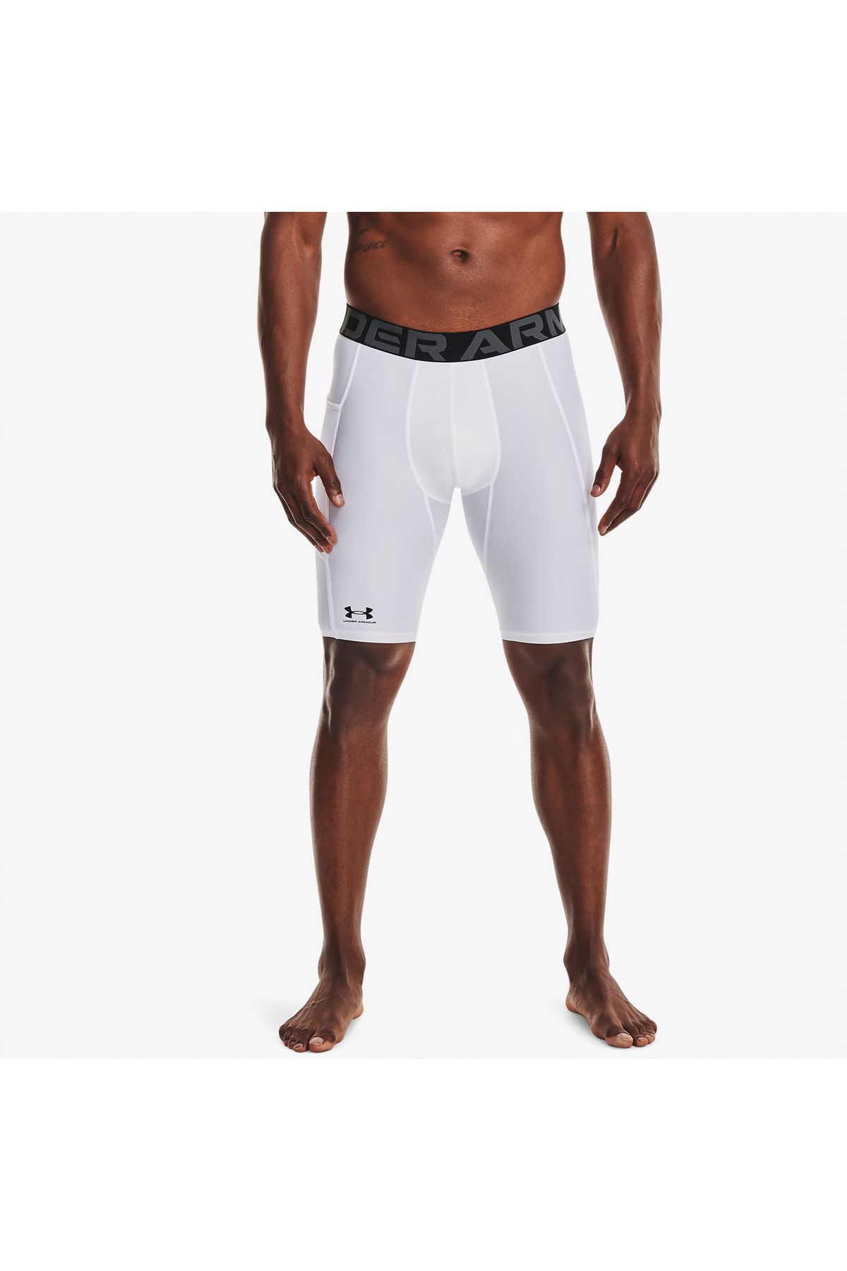 شورت ورزشی سفید مردانه های بلند جیب Heatgear® 1361602 100 Under Armour