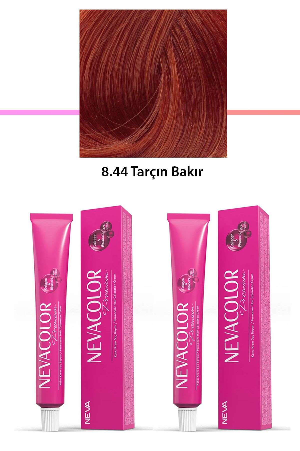 karadağsb 2 Li Set Premium 8.44 Tarçın Bakır - Kalıcı Krem Saç Boyası 2 X 50 G Tüp