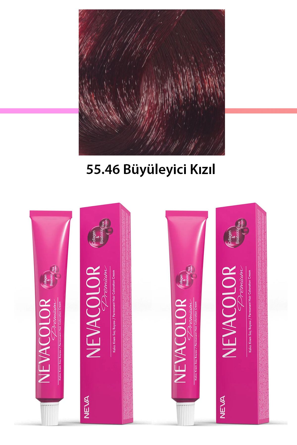 karadağsb 2 Li Set Premium 55.46 Büyüleyici Kızıl - Kalıcı Krem Saç Boyası 2 X 50 G Tüp
