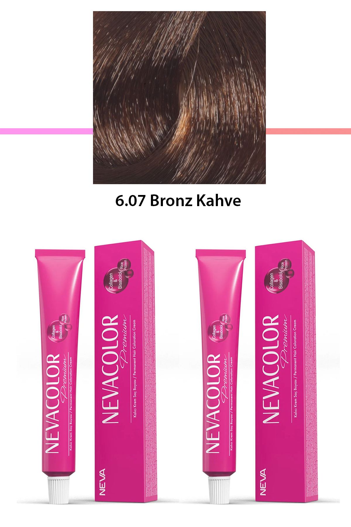 karadağsb 2 Li Set Premium 6.07 Bronz Kahve - Kalıcı Krem Saç Boyası 2 X 50 G Tüp
