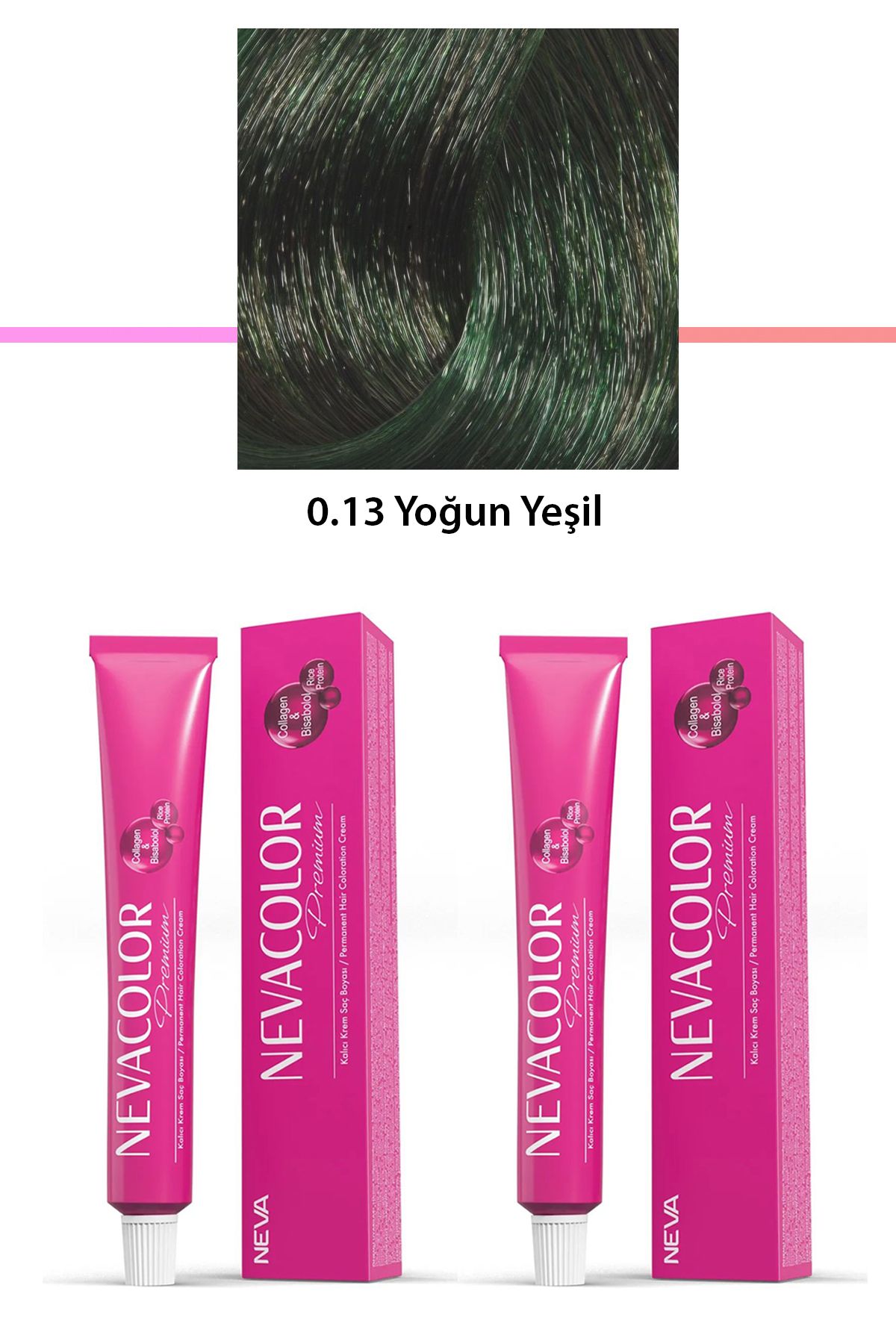 bravo cahide 2 li Set Premium 0.13 Yoğun Yeşil - Kalıcı Krem Saç Boyası 2 X 50 g Tüp