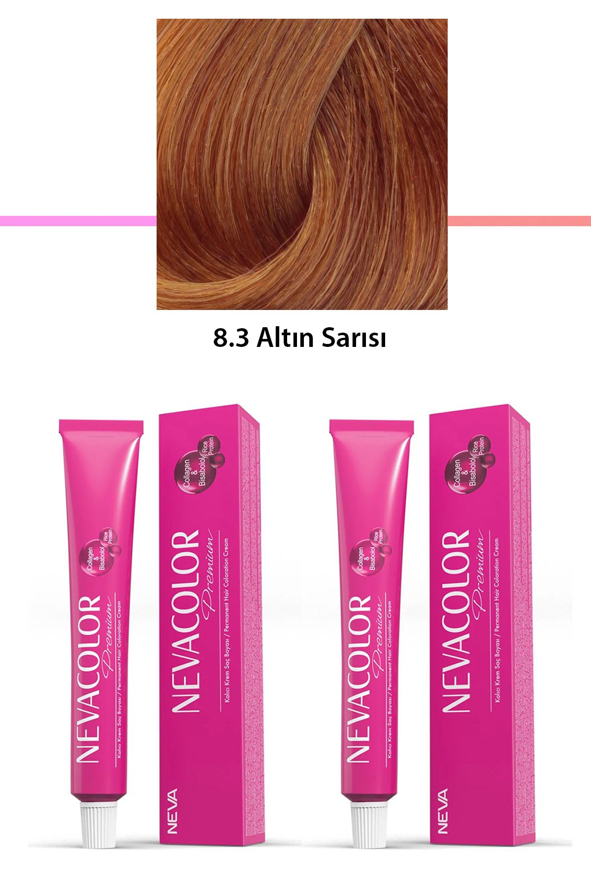 karadağsb 2 Li Set Premium 8.3 Altın Sarısı - Kalıcı Krem Saç Boyası 2 X 50 G Tüp