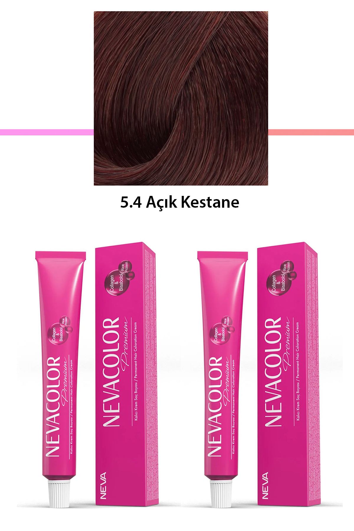karadağsb 2 Li Set Premium 5.4 Açık Kestane - Kalıcı Krem Saç Boyası 2 X 50 G Tüp