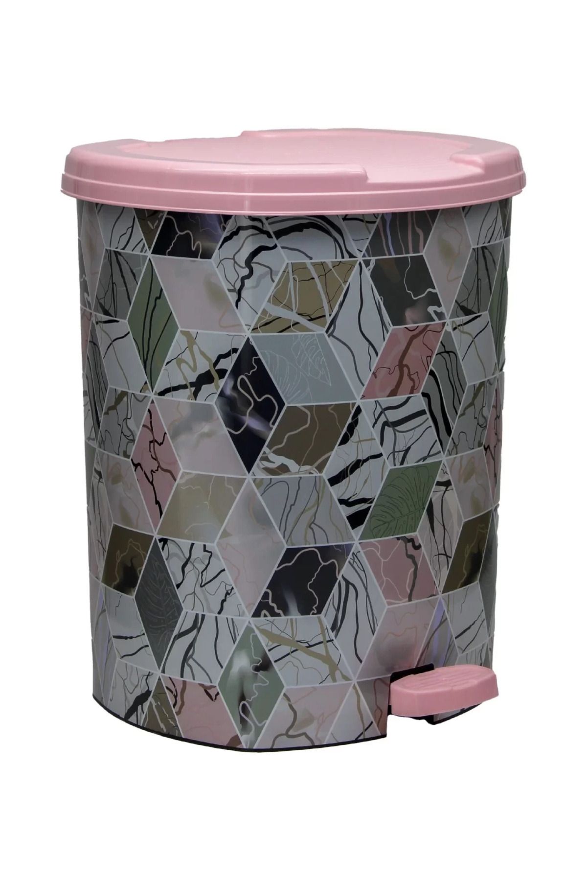 Skygo-Asude No 3 Patterned Pedal Trash Can -Asd188 1