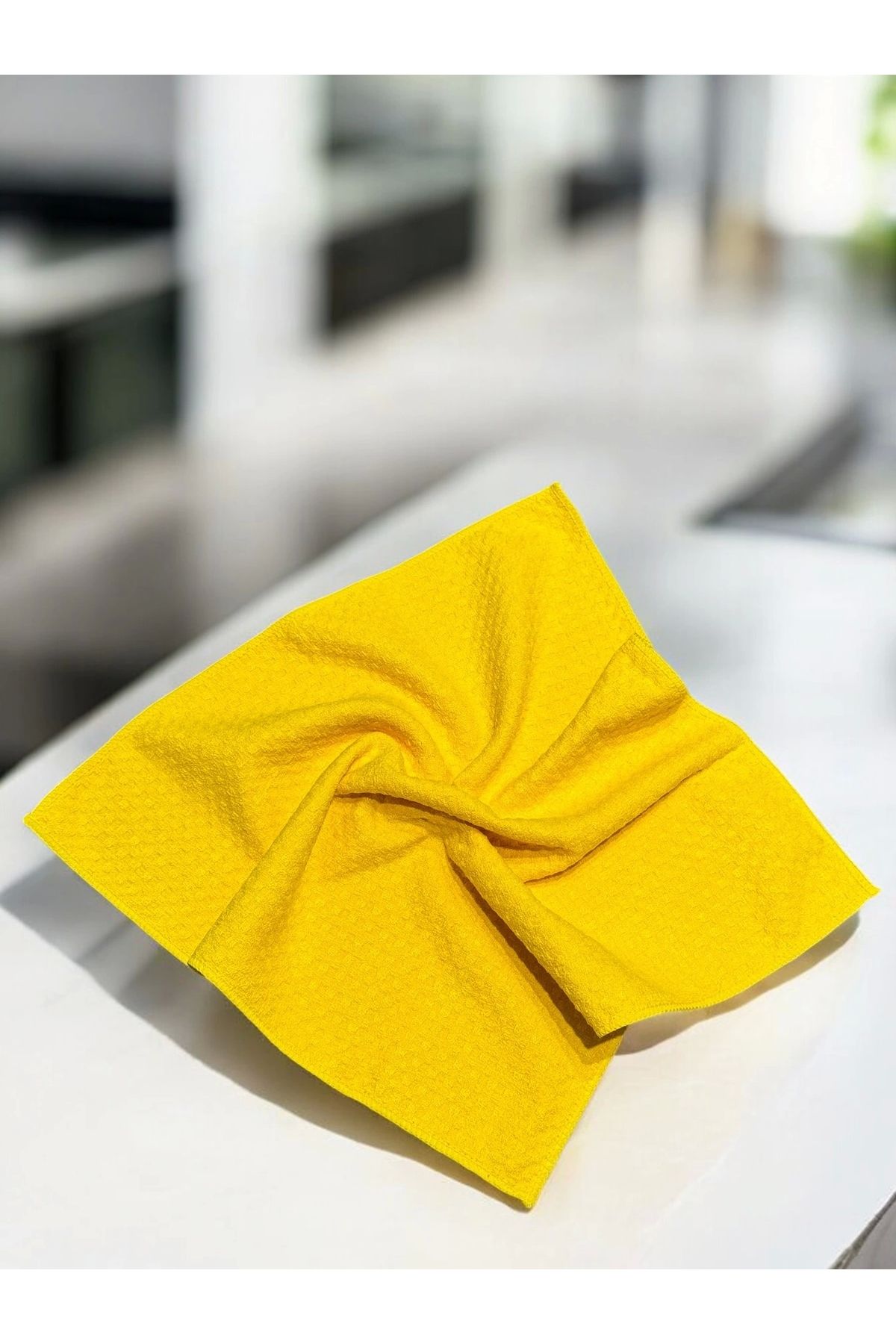 Ellesill-Premium Microfiber General Cleaning Cloth Yellow Color - 50X70 cm 2