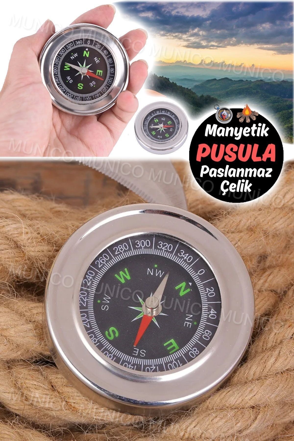 Gaggani-Easy Read Oversized Magnetic Compass - Perfect Choice Portable Unbreakable Compass for Everyone 7