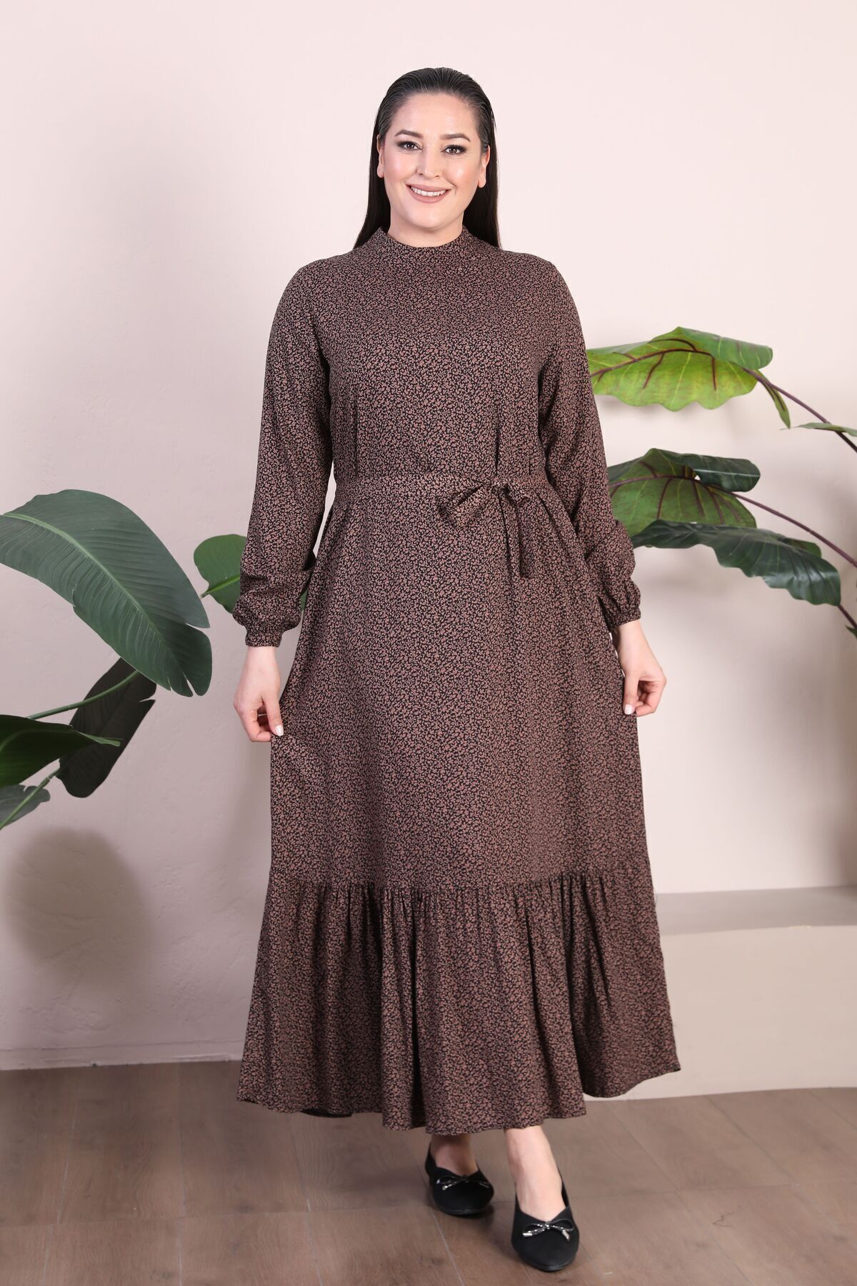Ferace-Îmbrăcăminte pentru femei Hijab Rochie Îmbrăcăminte de marime Plus Rochie cu model crocant guler dominant 5