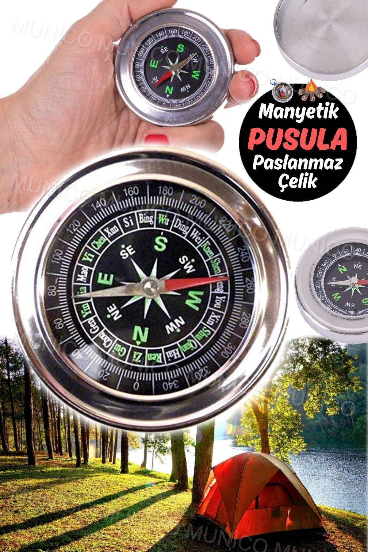 Gaggani-Easy Read Oversized Magnetic Compass - Perfect Choice Portable Unbreakable Compass for Everyone 8