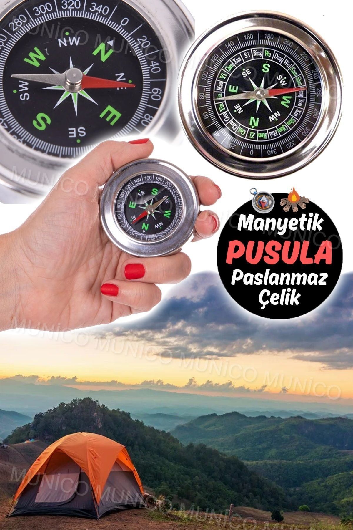 Gaggani-Easy Read Oversized Magnetic Compass - Perfect Choice Portable Unbreakable Compass for Everyone 2
