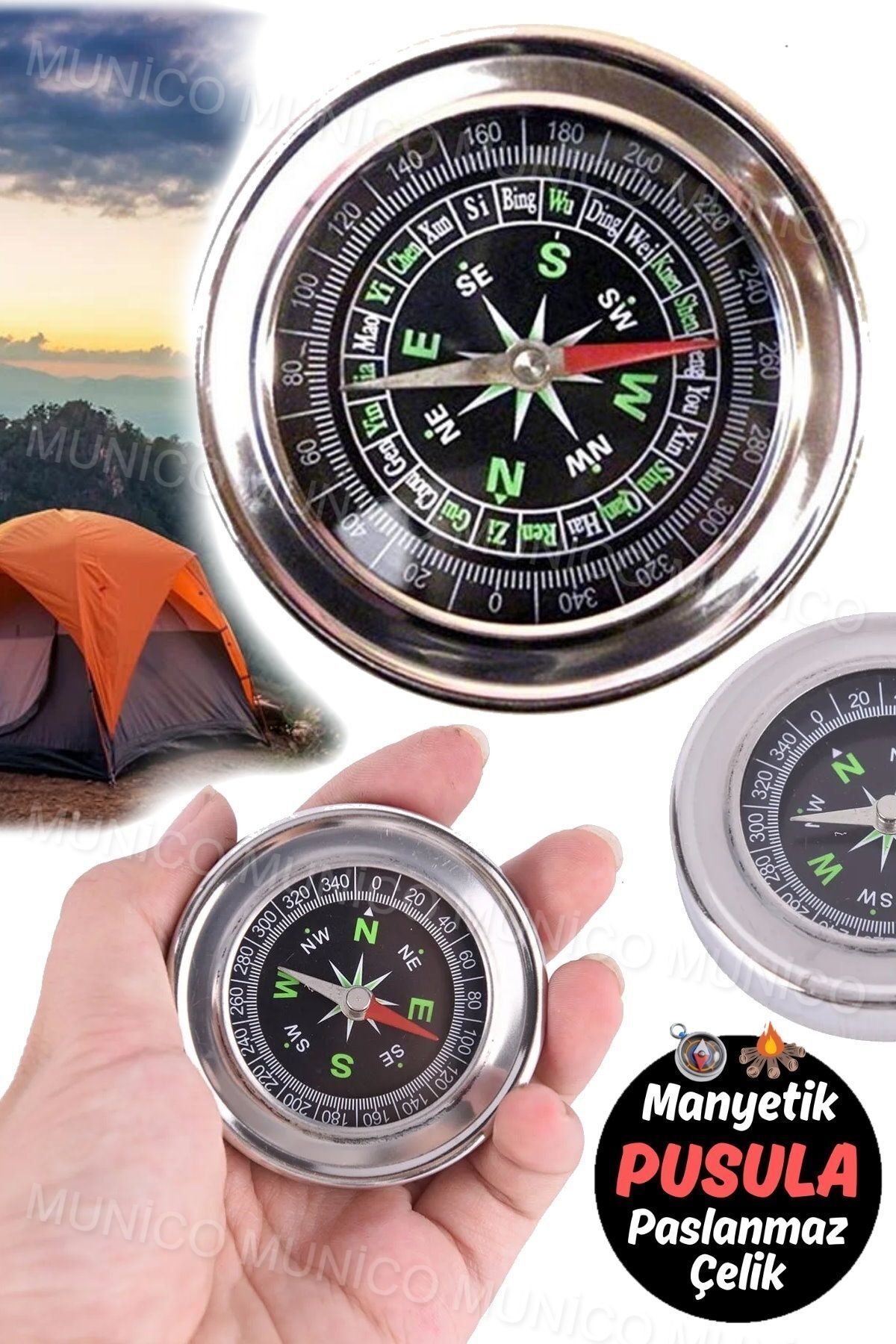 Gaggani-Easy Read Oversized Magnetic Compass - Perfect Choice Portable Unbreakable Compass for Everyone 5