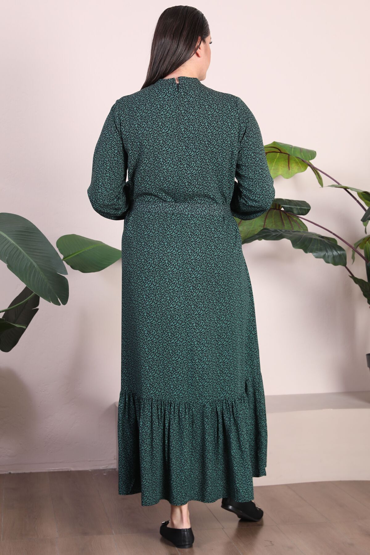 Ferace-Îmbrăcăminte pentru femei Hijab Rochie Îmbrăcăminte mărime mare Guler dominant Rochie cu model crocant 6