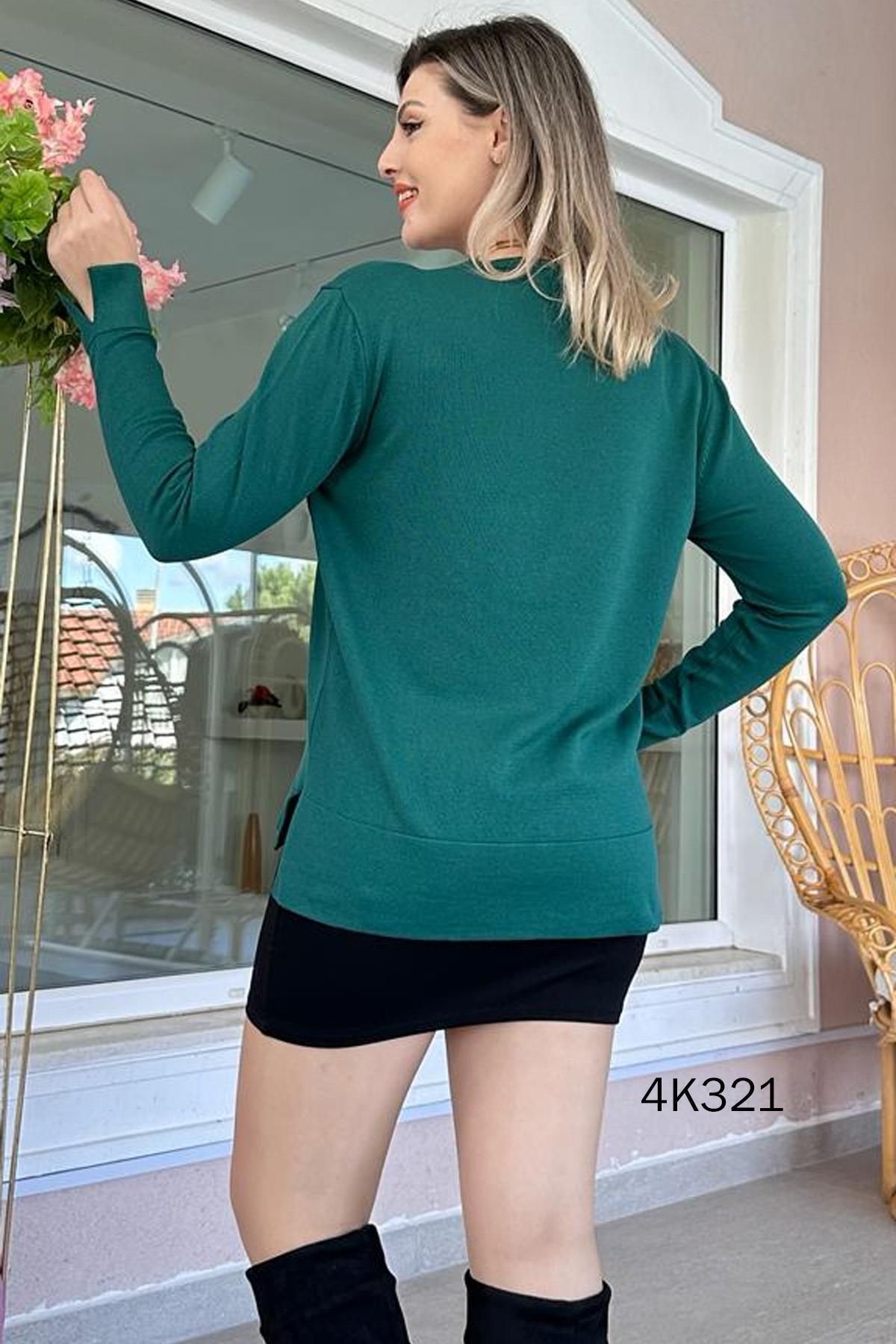 İnce Topuk-Sweater - Green - Regular fit 3