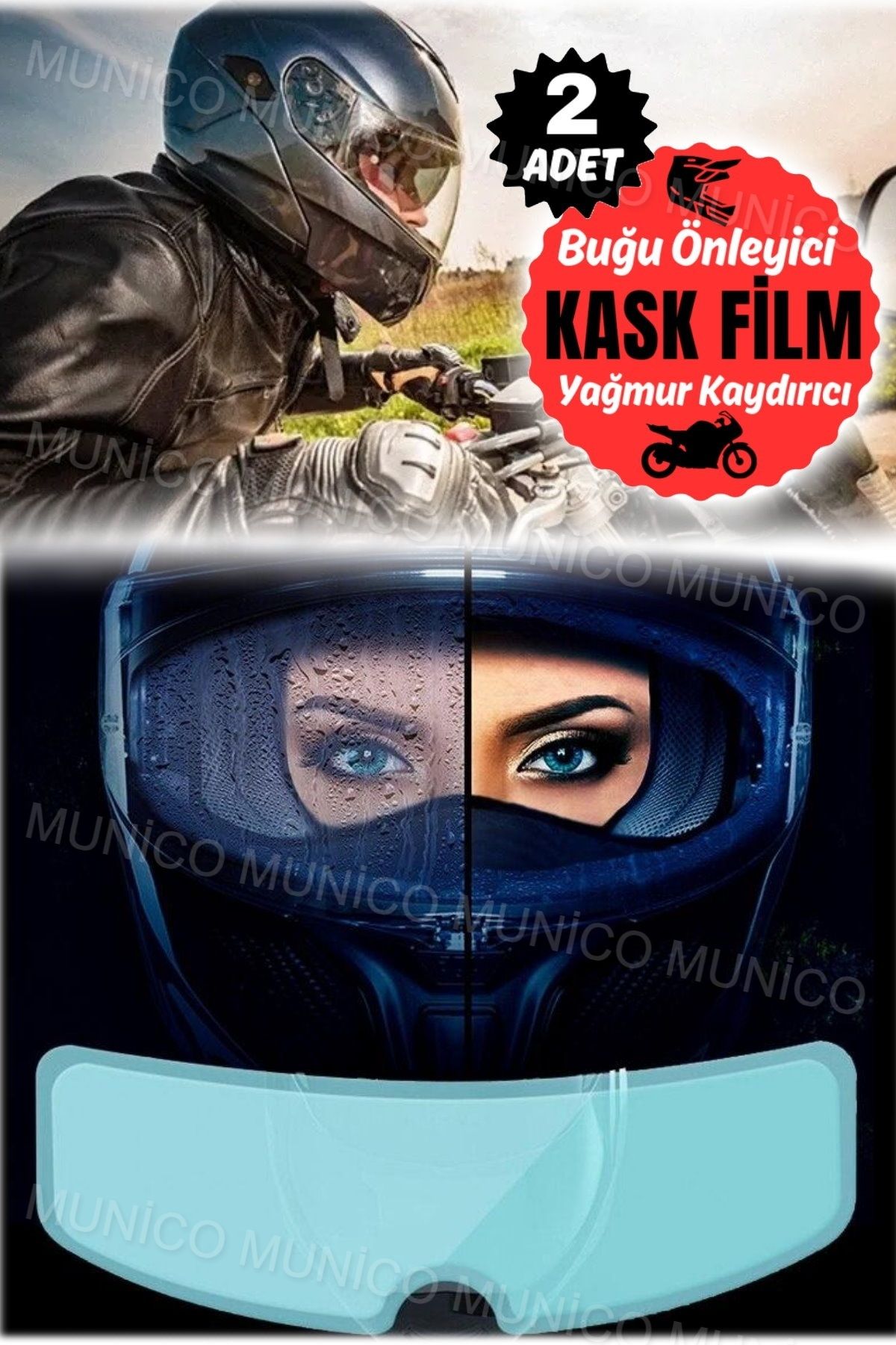 Gaggani 2 Adet Yağmur Geçirmez ve Buğu Önleyici Film Güvenlik Sürüş Dayanıklı Nano Kaplama Yapışkan Film