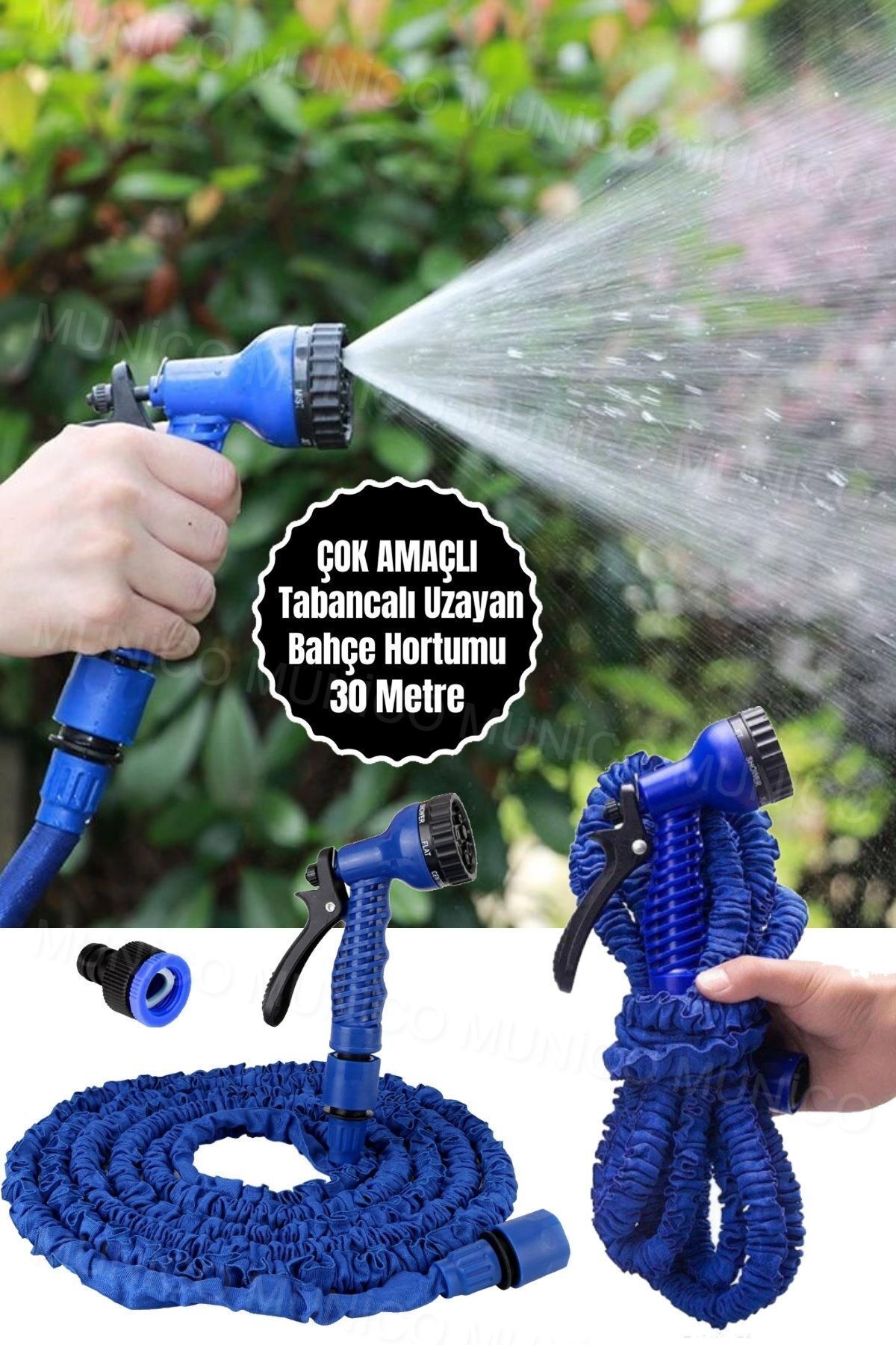 AboutThePerfect Genişletilebilir 30m Hortum, Ayarlanabilir Sprey, Dayanıklı ve Pratik Kullanım