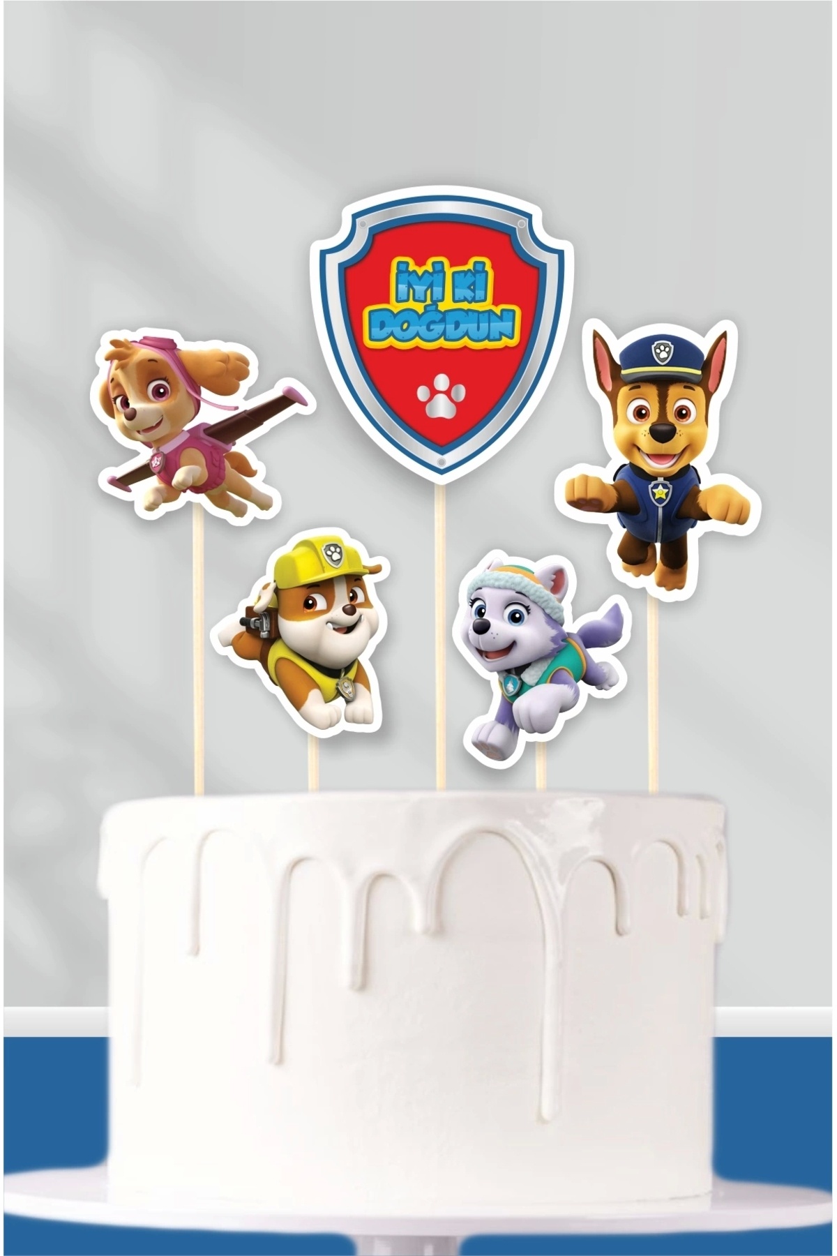 neşeli günlerim Paw Patrol Temalı Pasta Süsü Seti