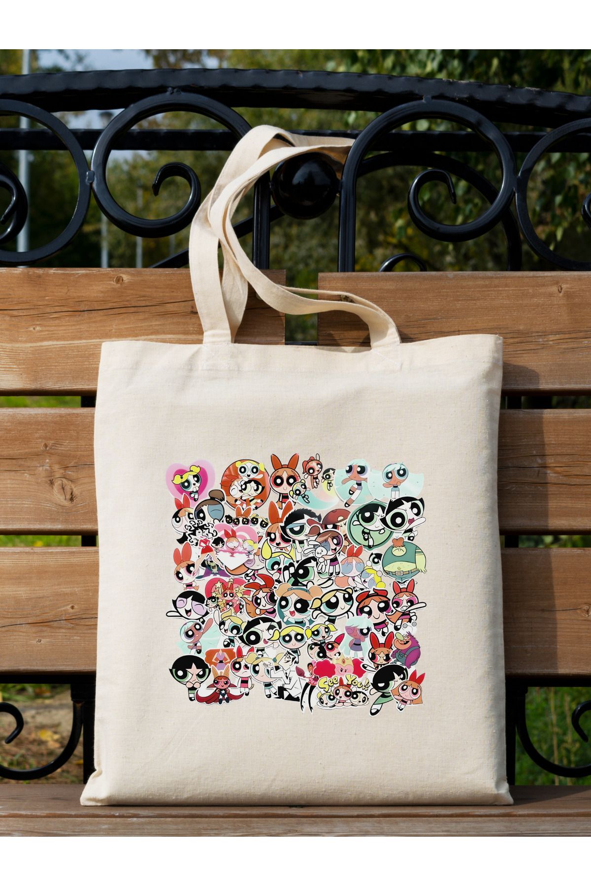 BİBANAPROMOSYON Powerpuff Tote Bag Bez Çanta