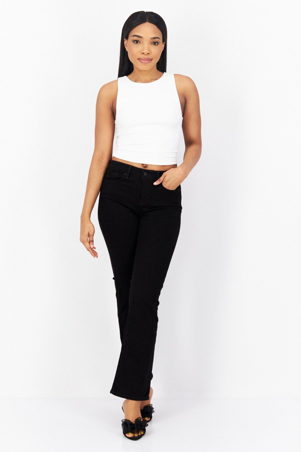 NYDJ-Women Bootcut Fit Plain Chino Pant, Black 3