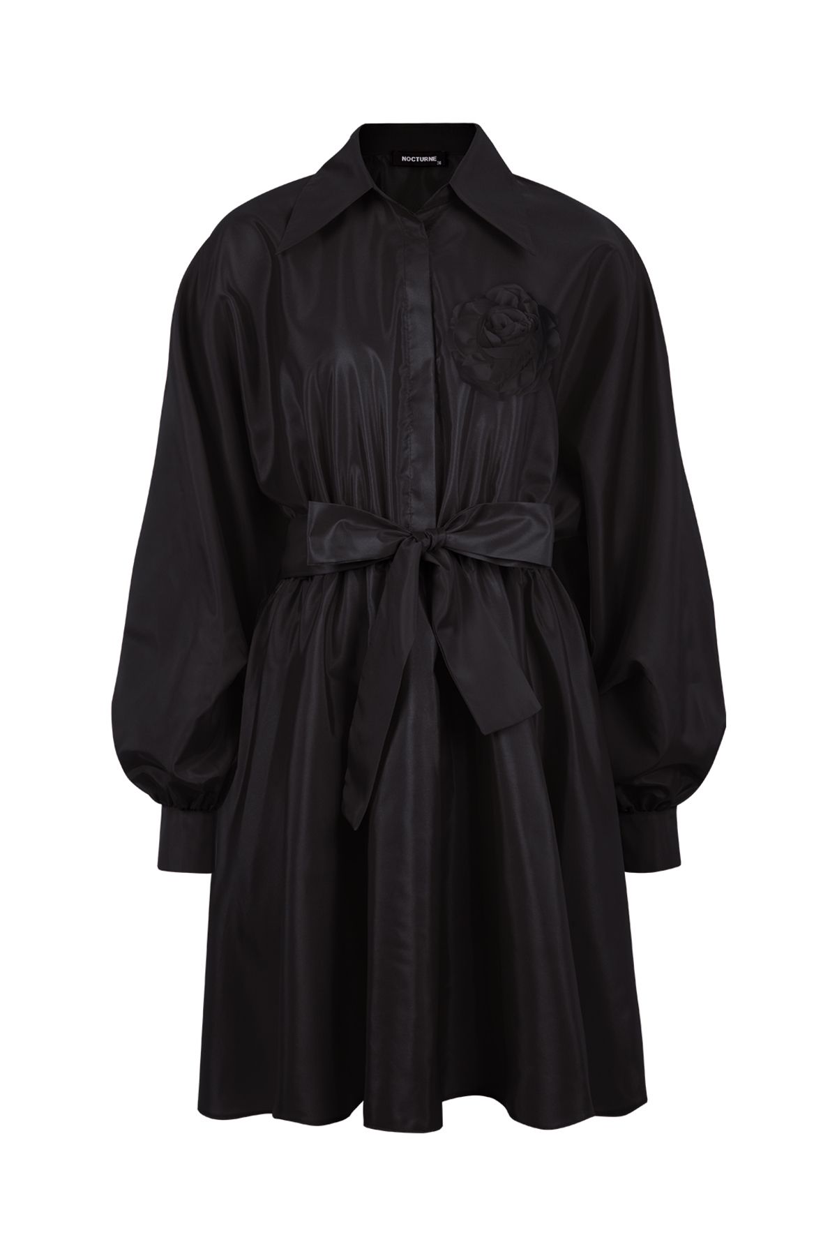 robe de taffetas ceinturienne