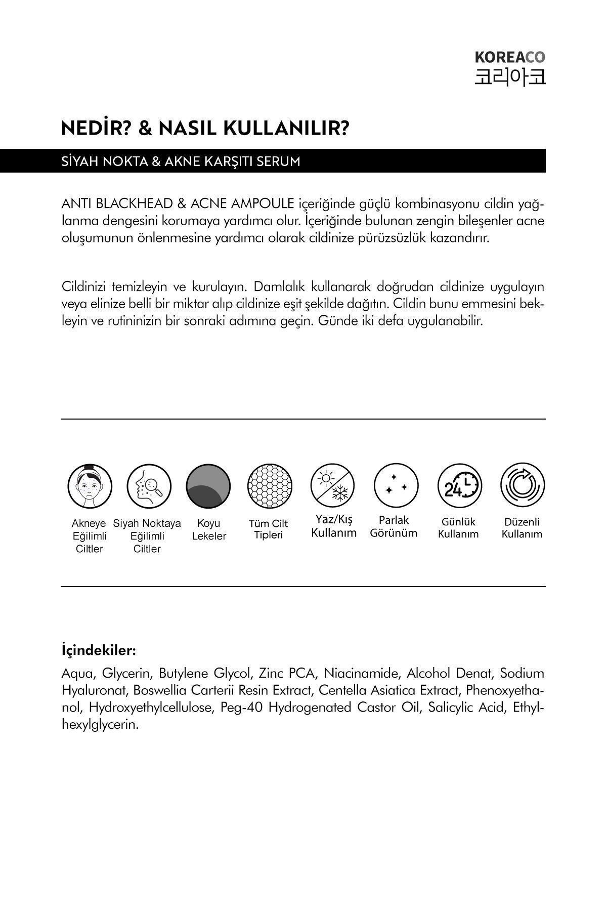 Koreaco Anti-Blackheads Acne Ampoule Siyah Nokta ve Akne Ampulü — ZnNKOREACO&SA — تصویر 5 از 6
